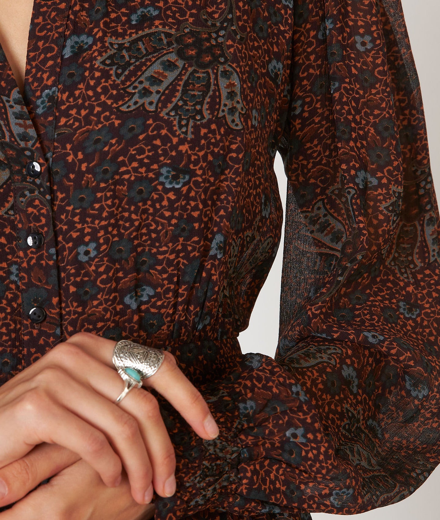 Robe longue imprimée marron Carola Faume - seconde main