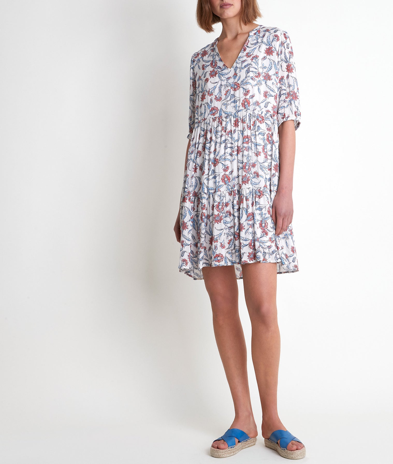 Robe imprimée écru Madeleine Faume - seconde main