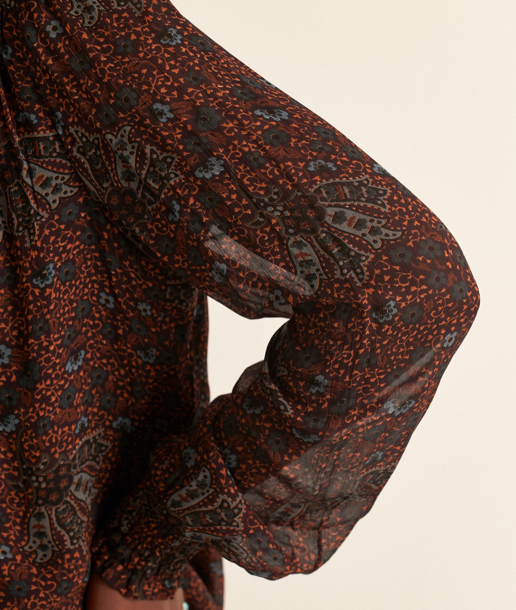 Blouse imprimée marron Lamie Faume - seconde main