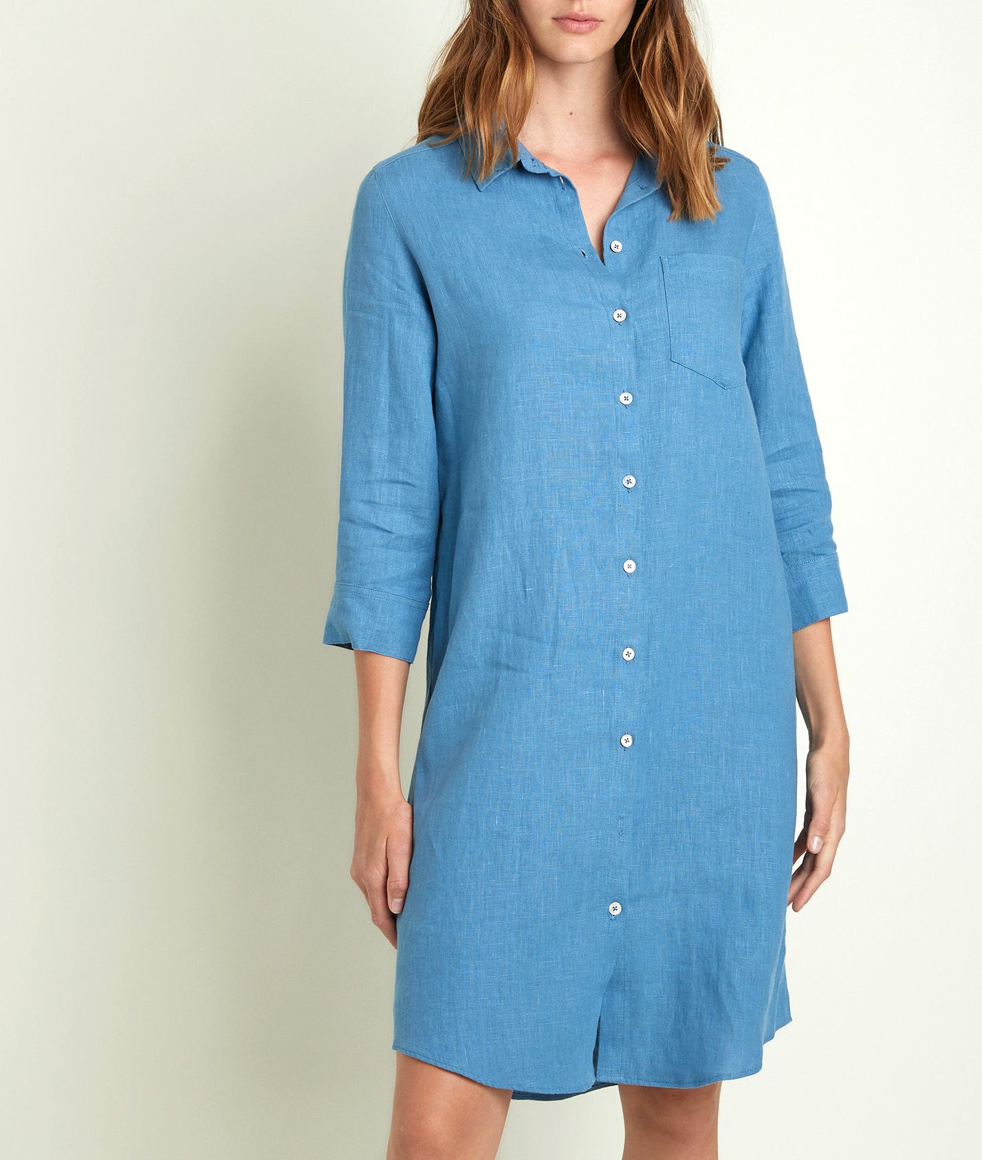 Robe chemise en lin lavande Céline Faume - seconde main