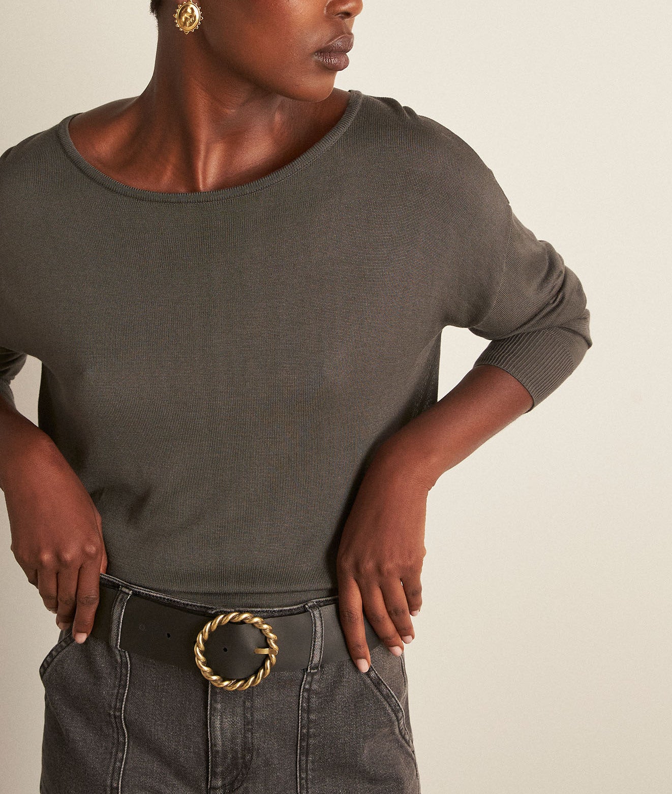 Pull kaki en viscose BETTINA Faume - seconde main