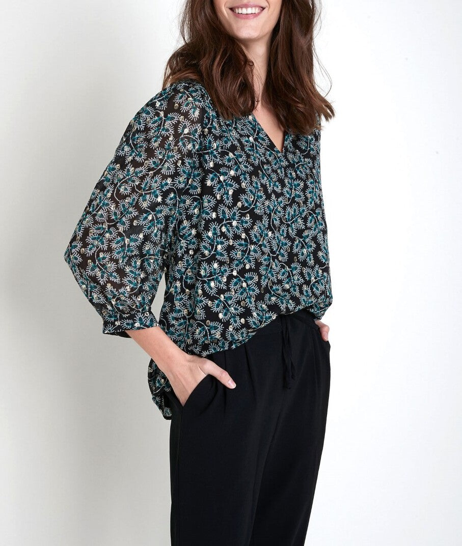 Blouse cyprès imprimée Elsou Faume - seconde main