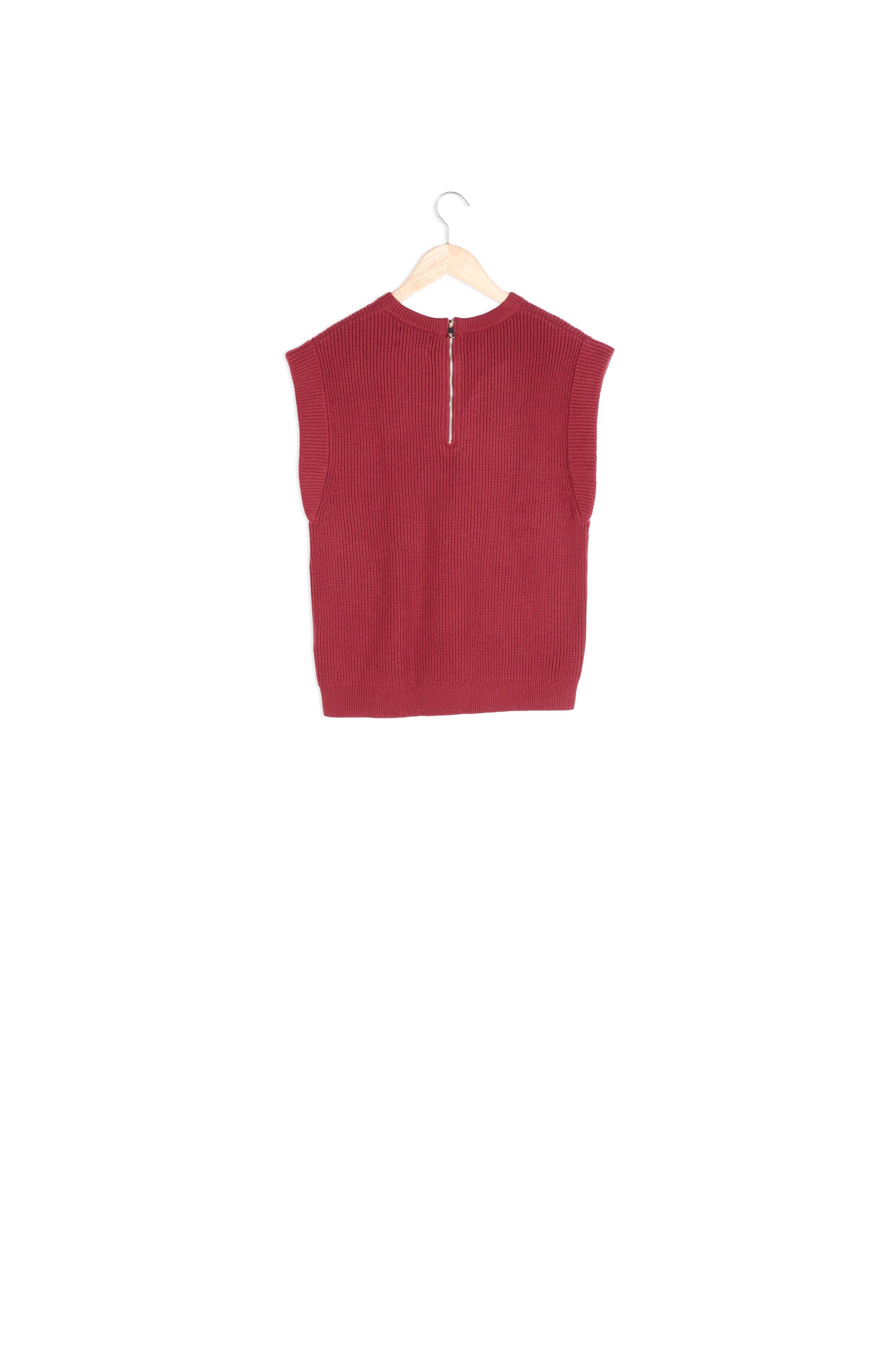 Pull sans manches en viscose EcoVero grenat Bill Faume - seconde main