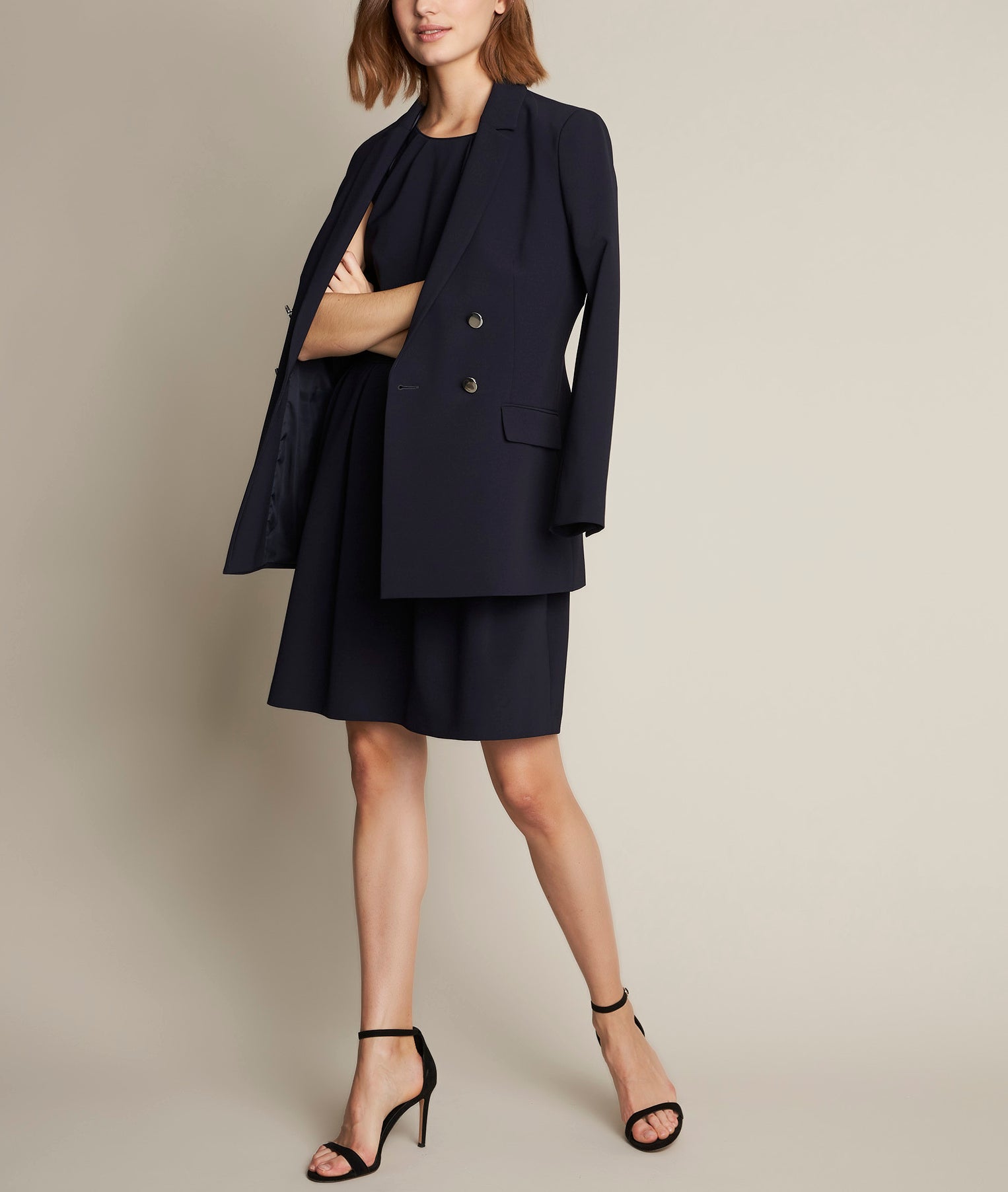 Robe corolle marine Camille Faume - seconde main