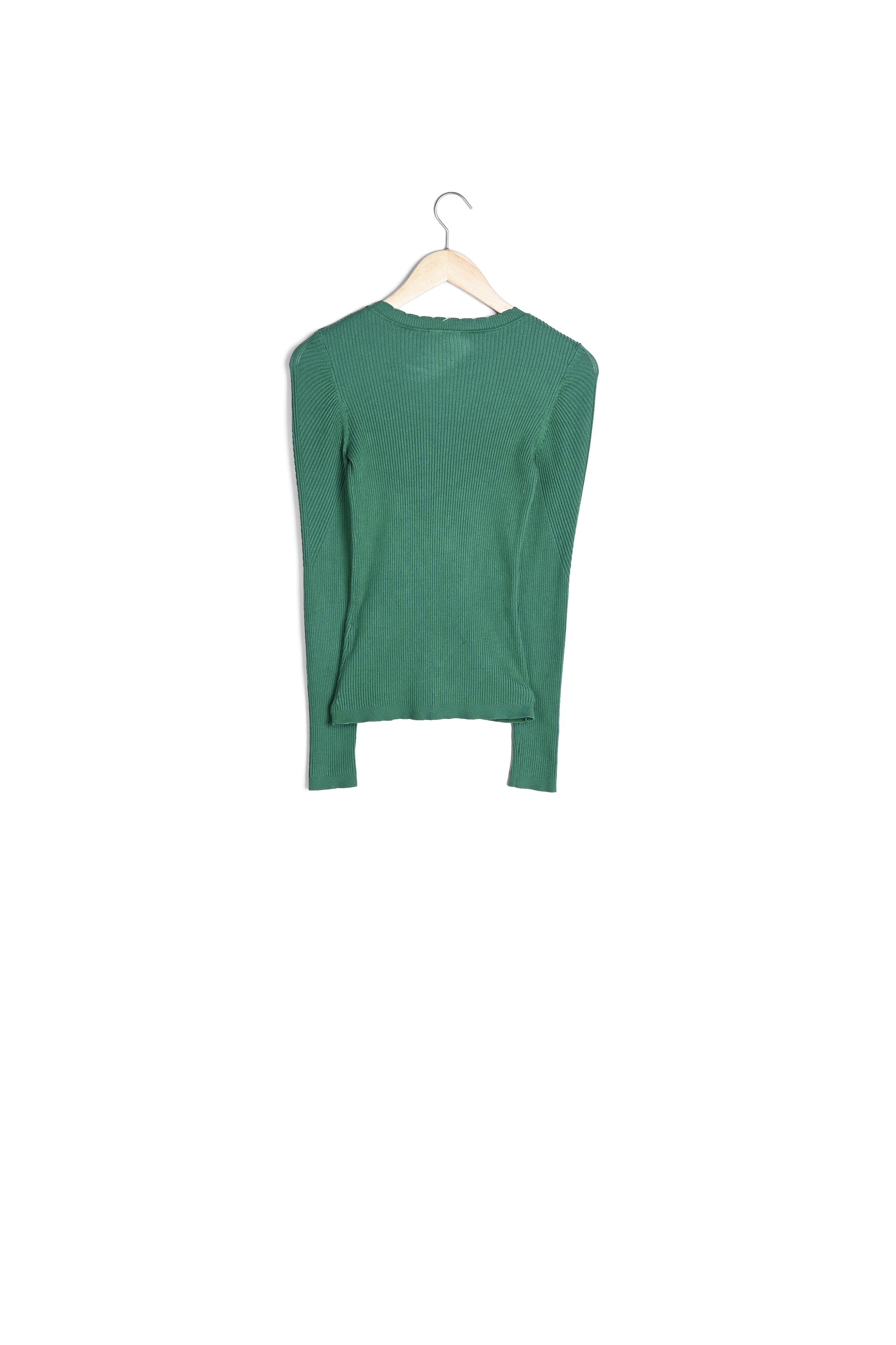 Pull côtelé émeraude Délice Faume - seconde main