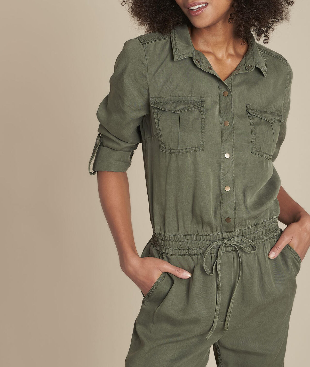 Combinaison kaki en Tencel ® Irina Faume - seconde main