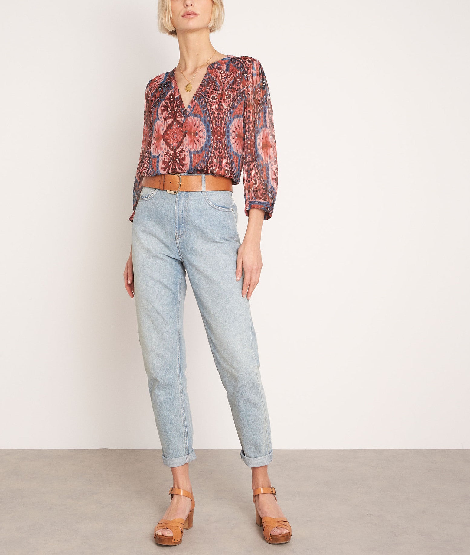 Blouse fluide imprimée Elsa Faume - seconde main