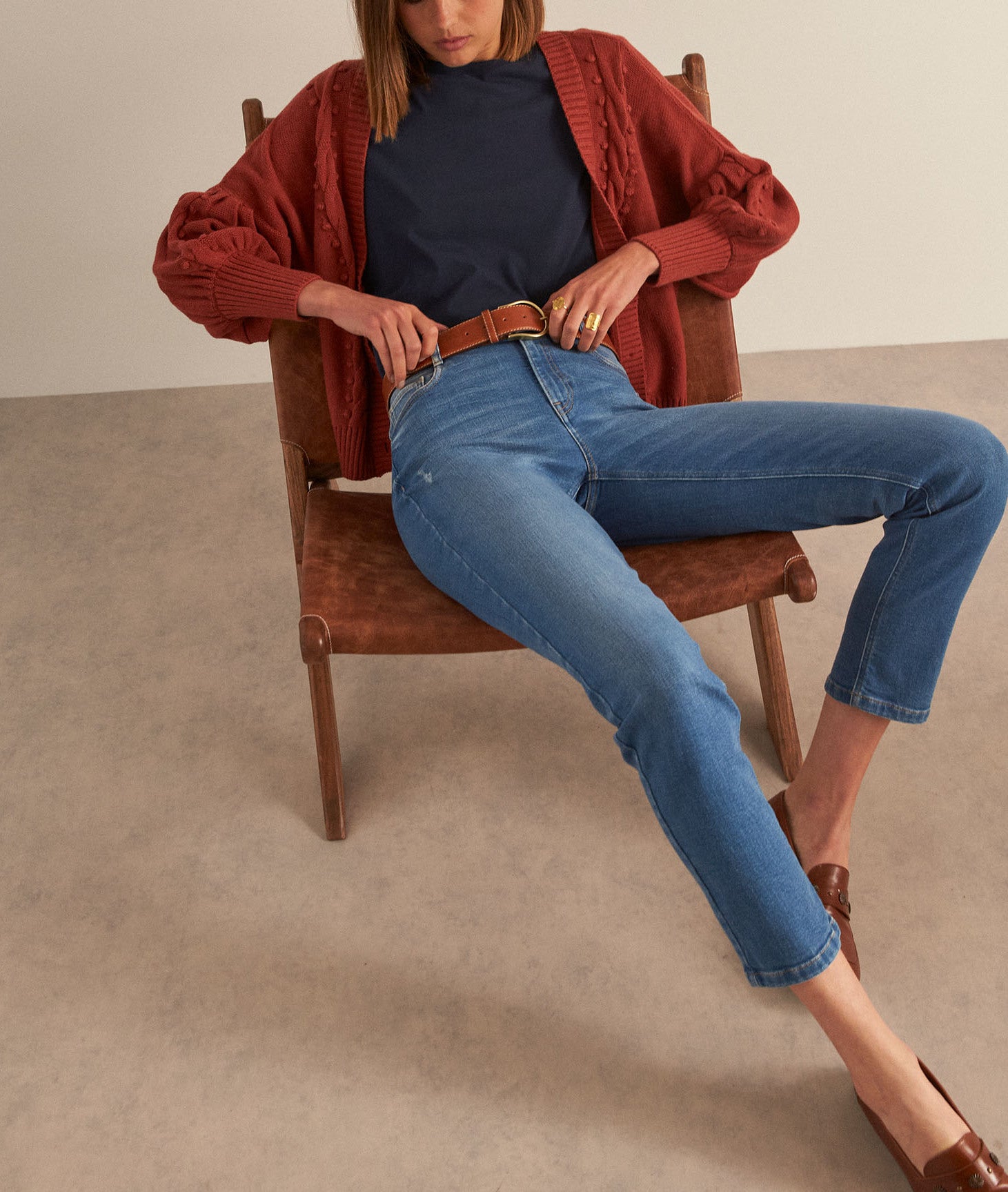 Jean droit en denim délavé PETER Faume - seconde main