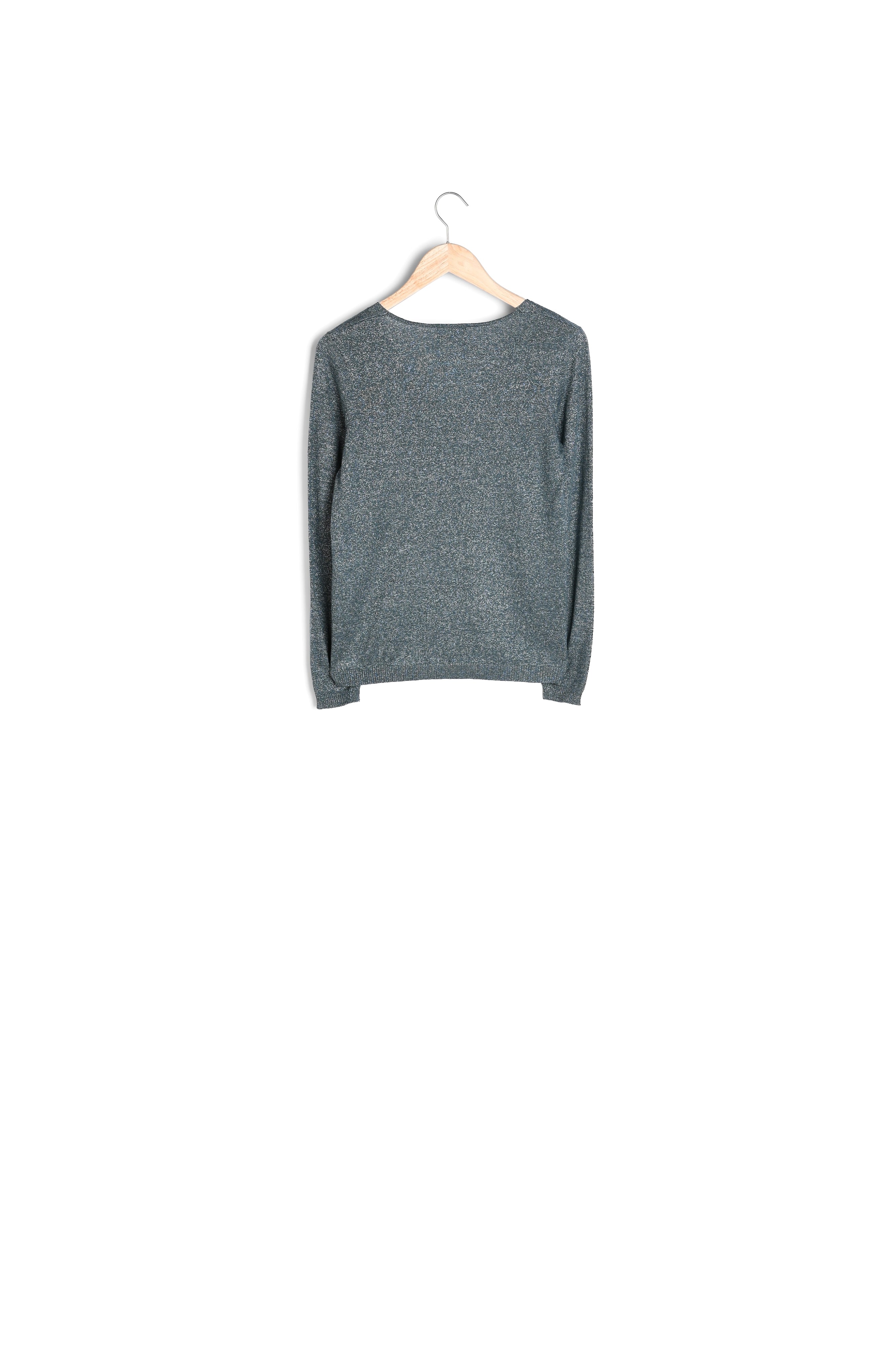 Pull fin brillant vert Ryo Faume - seconde main