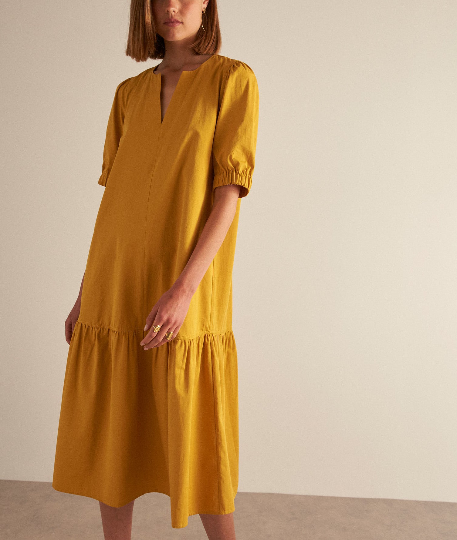 Robe longue en coton jaune HISILDA Faume - seconde main
