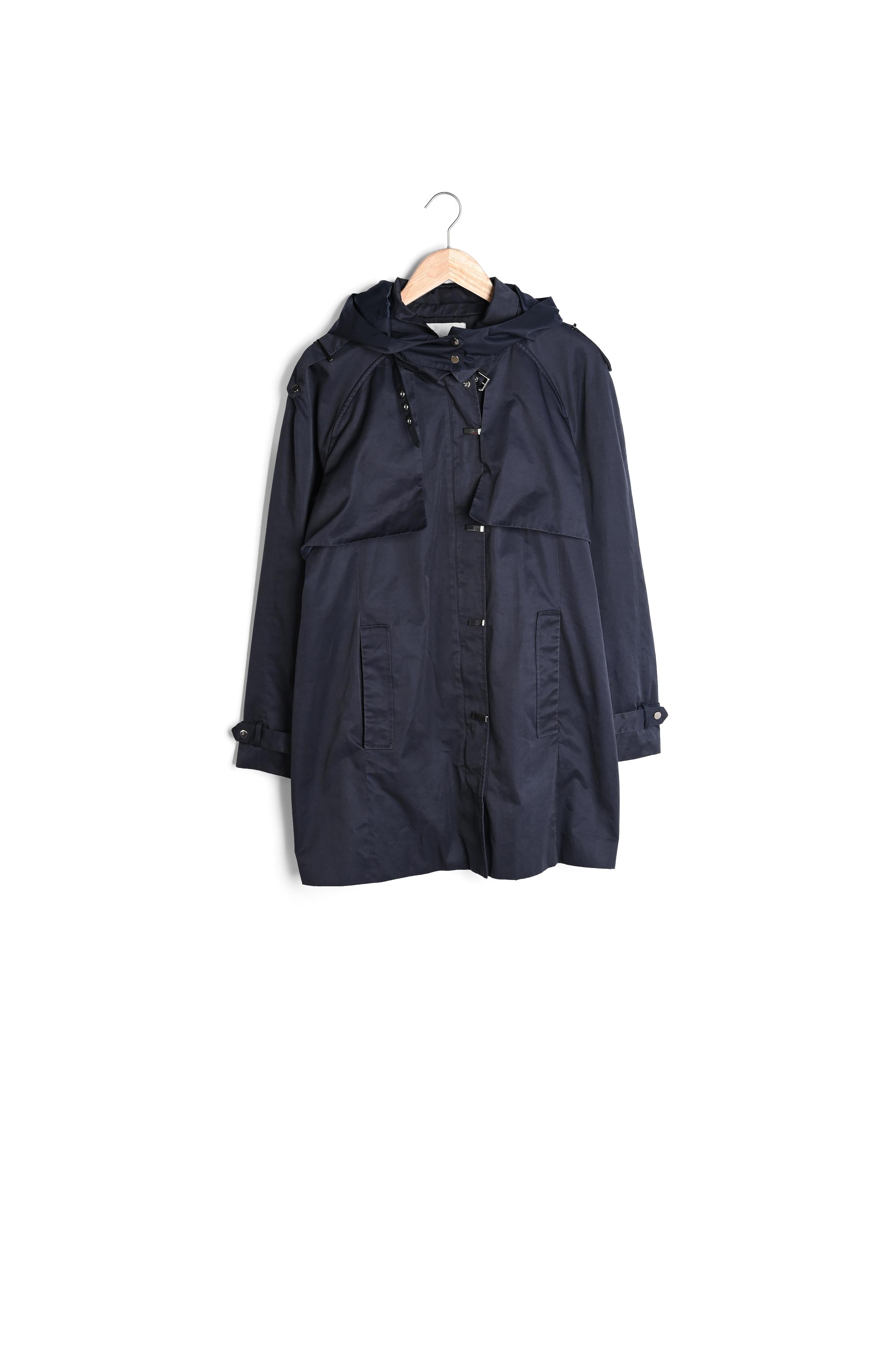 Trench à capuche marine Quesia Faume - seconde main