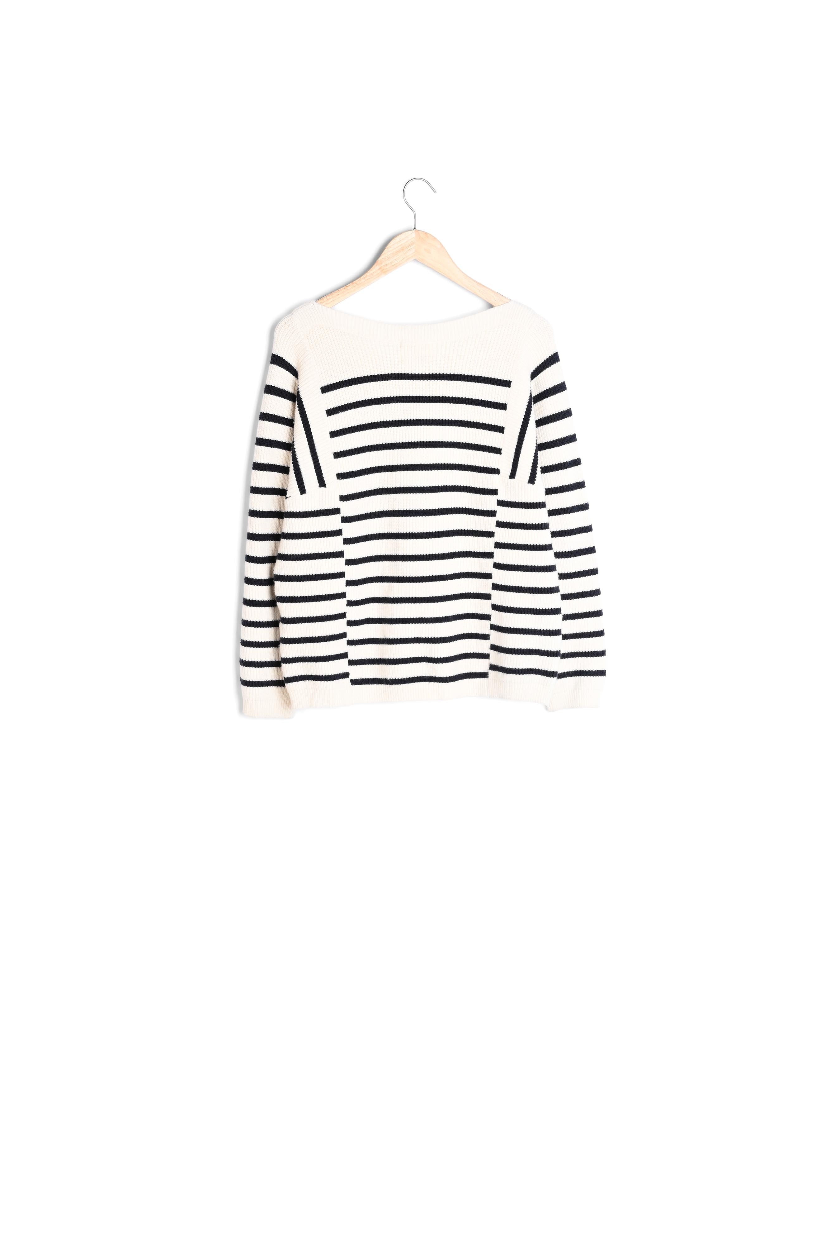 Marinière épaisse en viscose écrue et noire Paolo Faume - seconde main