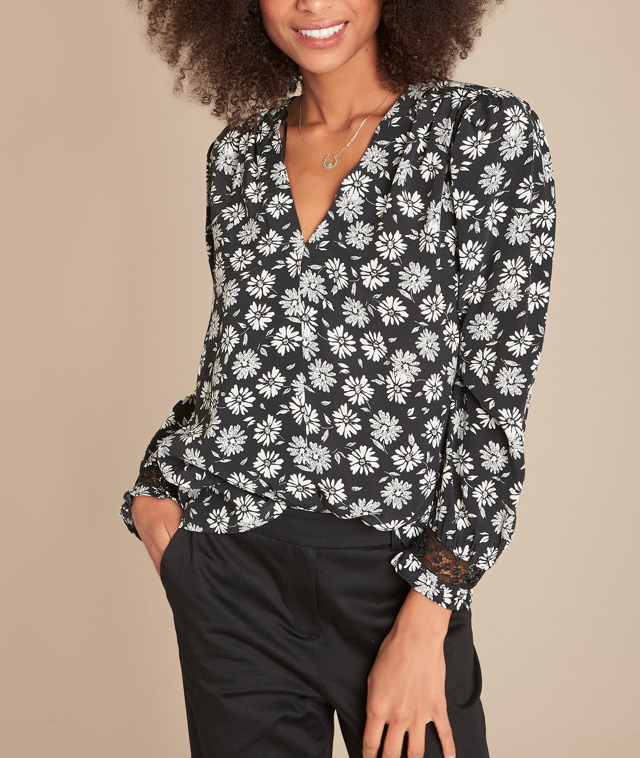 Blouse imprimé marguerite Malice Faume - seconde main