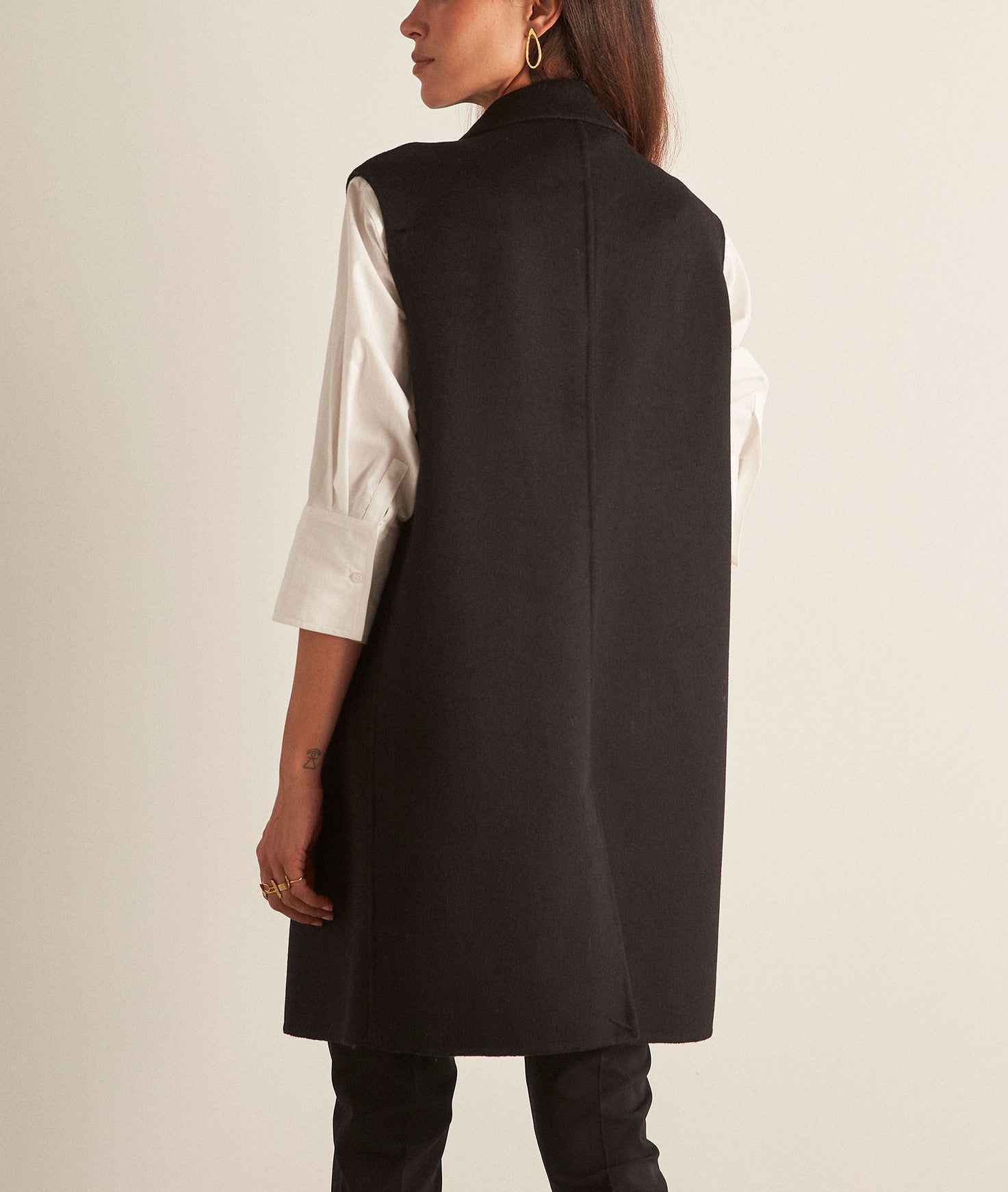Veste de tailleur sans manches noire Maeva Faume - seconde main