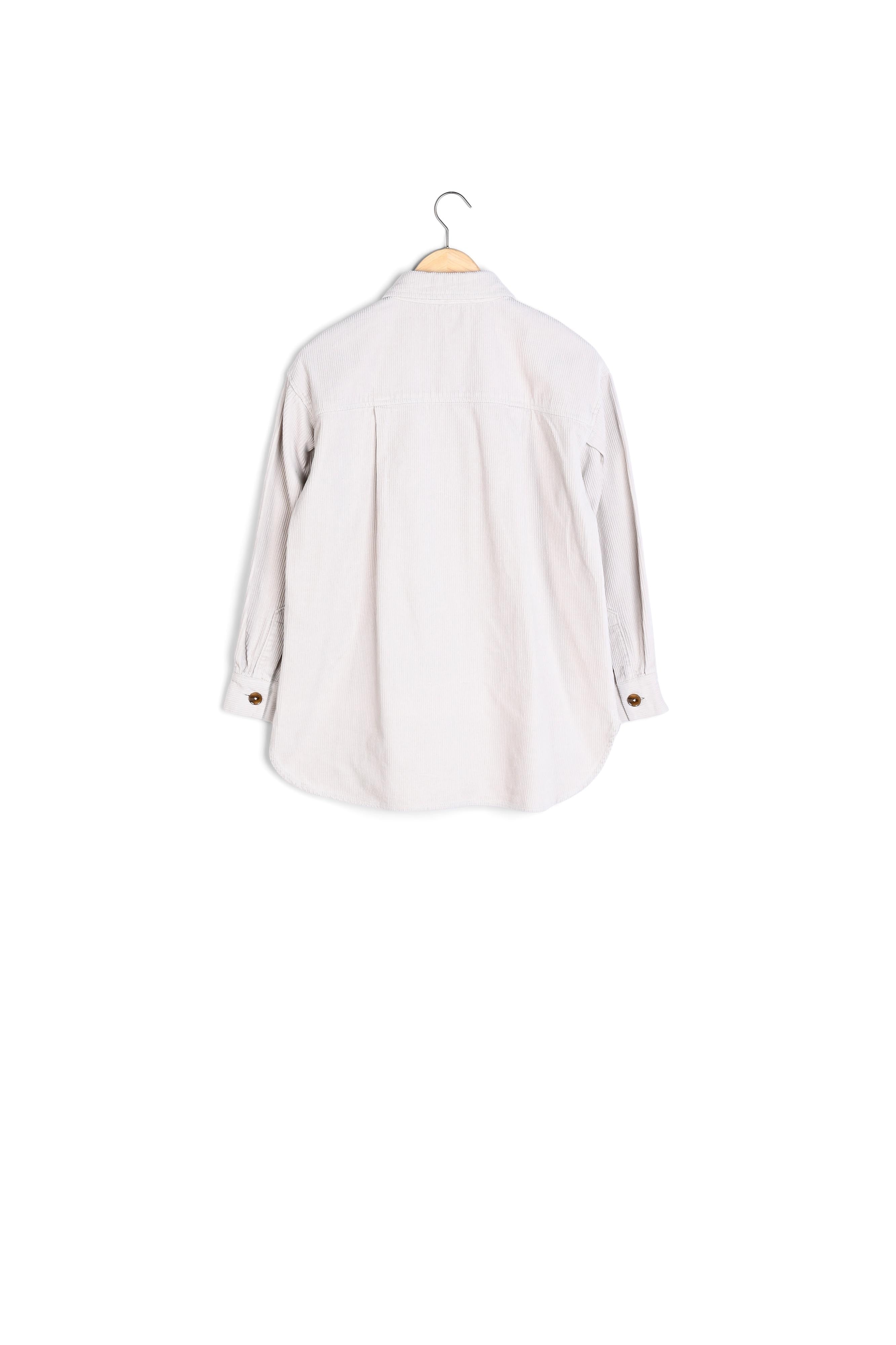 Surchemise longue en velours côtelé écru Rita Faume - seconde main