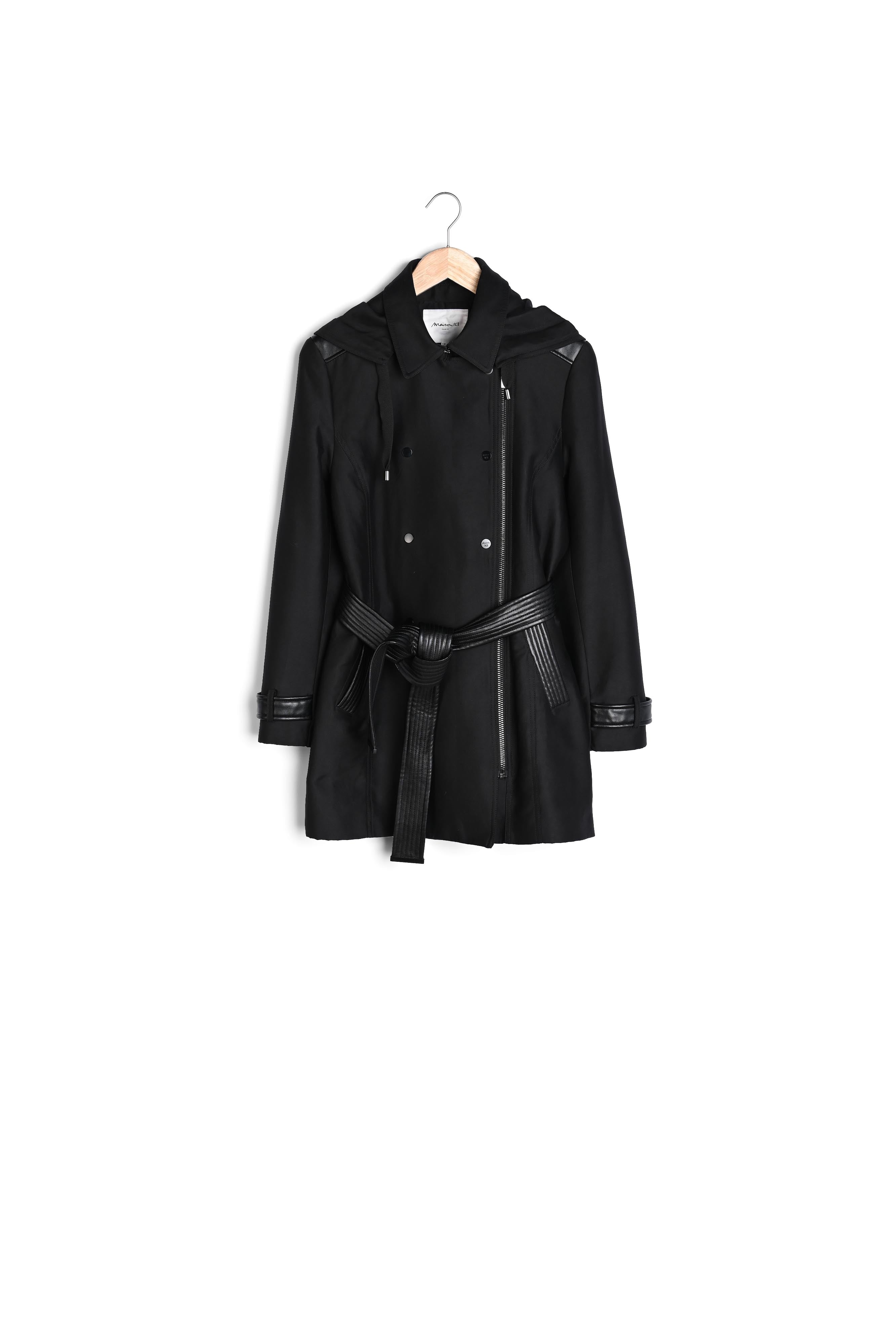 Trench empiècement faux cuir Sakura Faume - seconde main