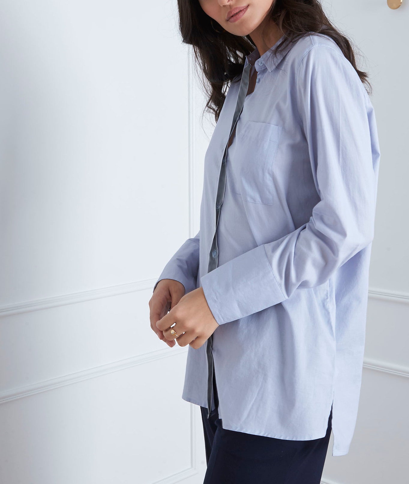 Chemise bleue détail argenté Valza Faume - seconde main