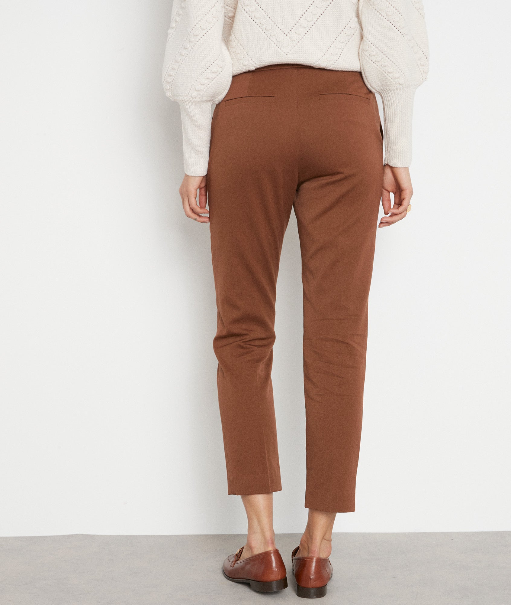 Chino 7/8ème en coton camel Suzanne Faume - seconde main