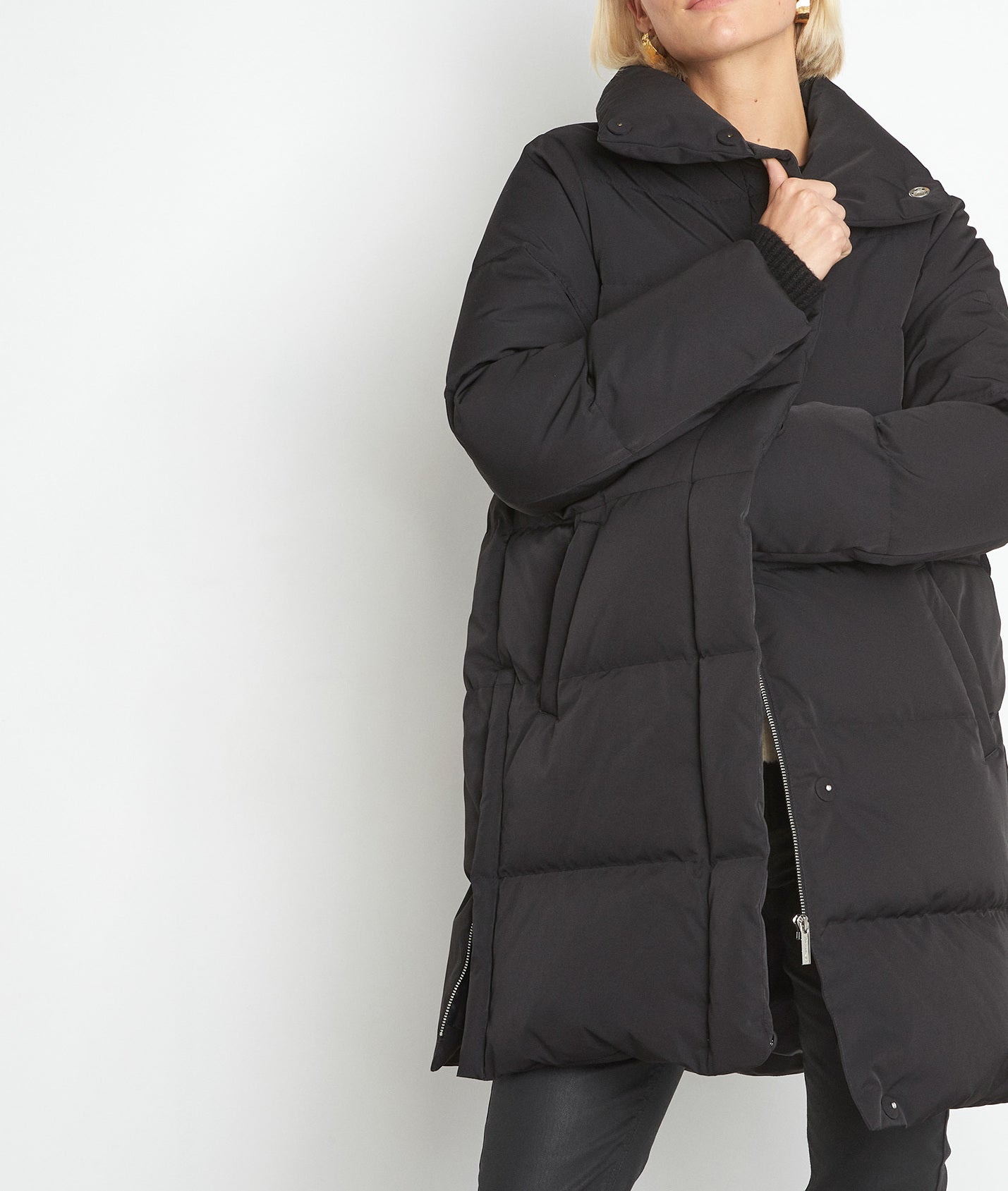 Doudoune longue matelassée noire Lise Faume - seconde main