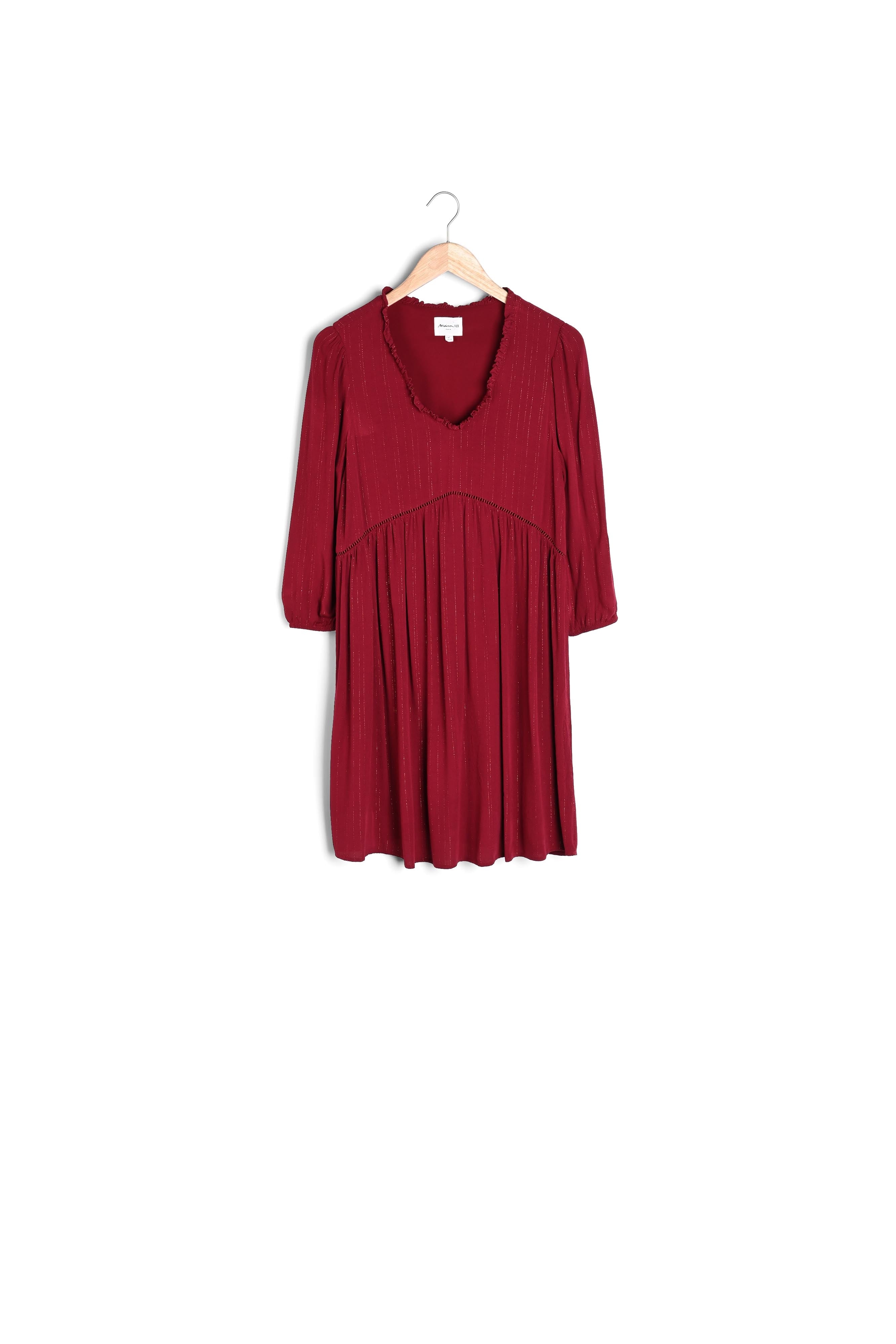 Robe rouge trapèze en lurex Larissa Faume - seconde main
