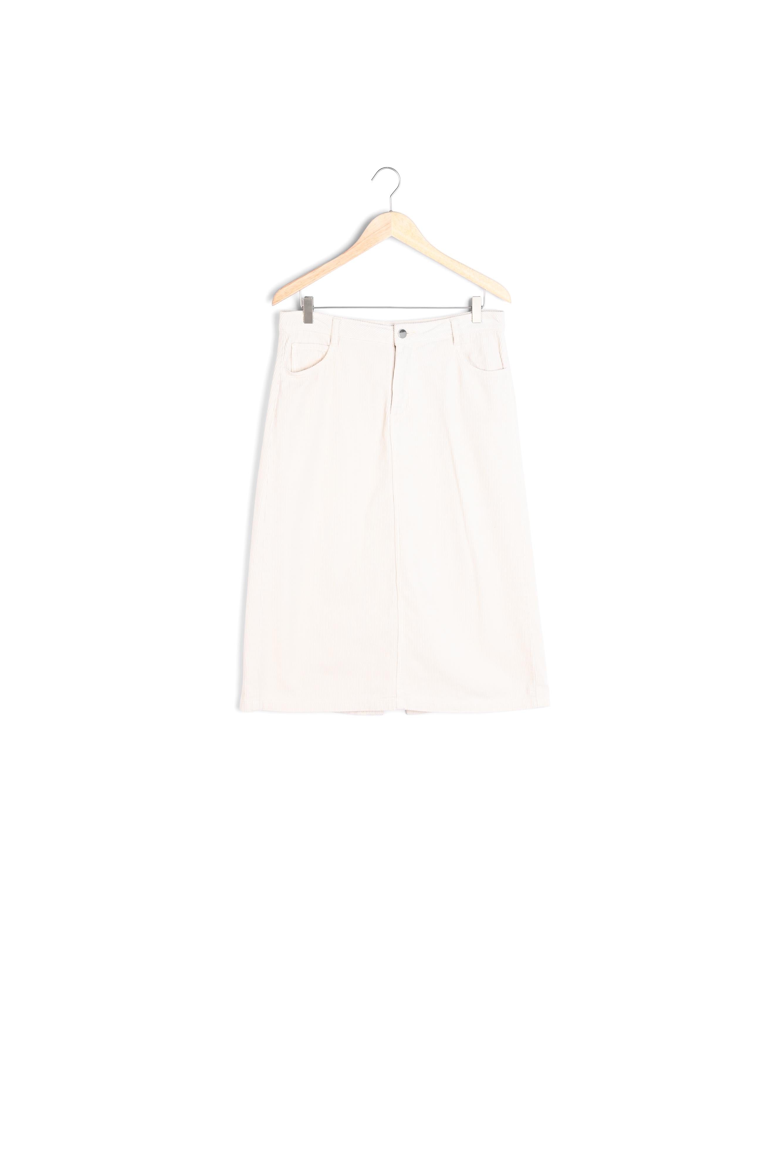 Jupe crayon en velours côtelé crème Kayne Faume - seconde main