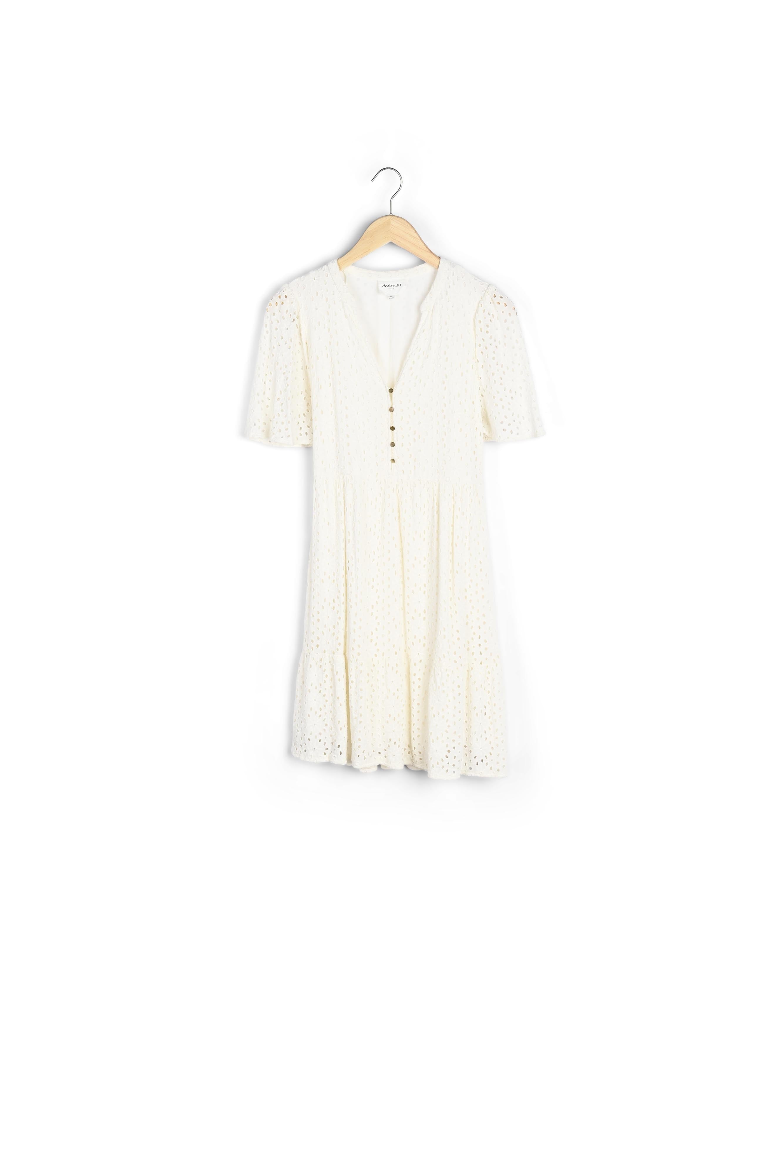 Robe écrue brodée Nara Faume - seconde main