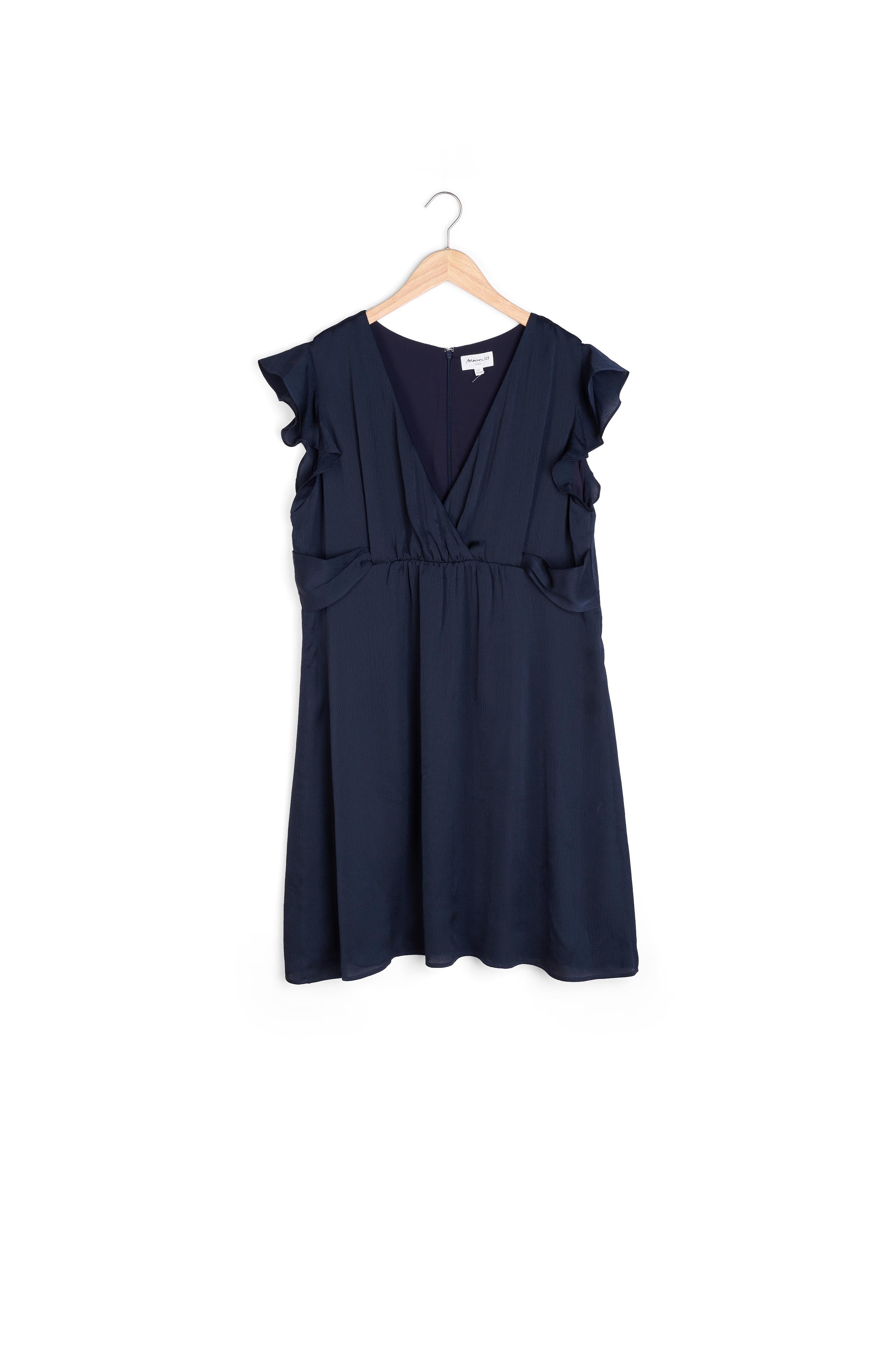 Robe satinée mi-longue marine Neila Faume - seconde main