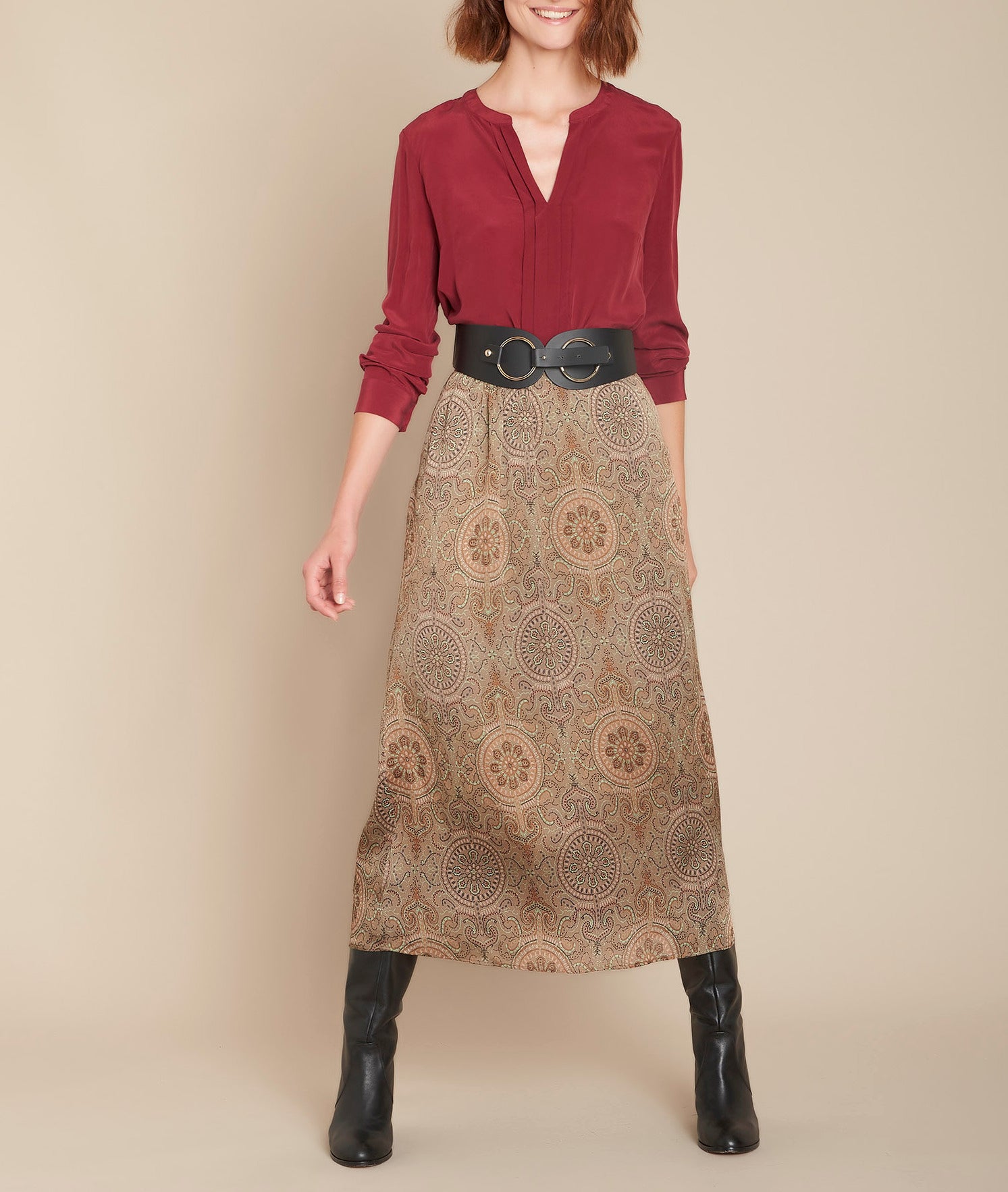 Jupe longue imprimée Samba Faume - seconde main