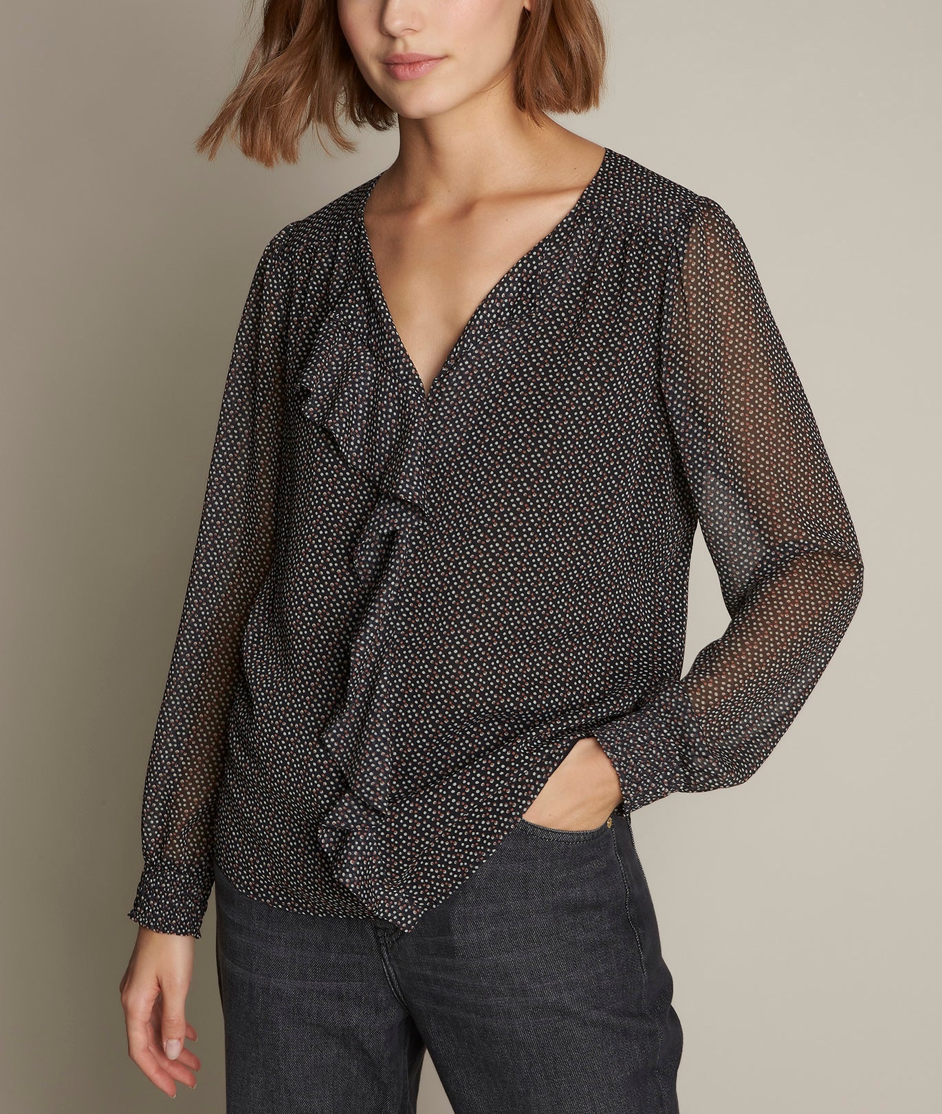 Blouse imprimée à volants Eleanore Faume - seconde main