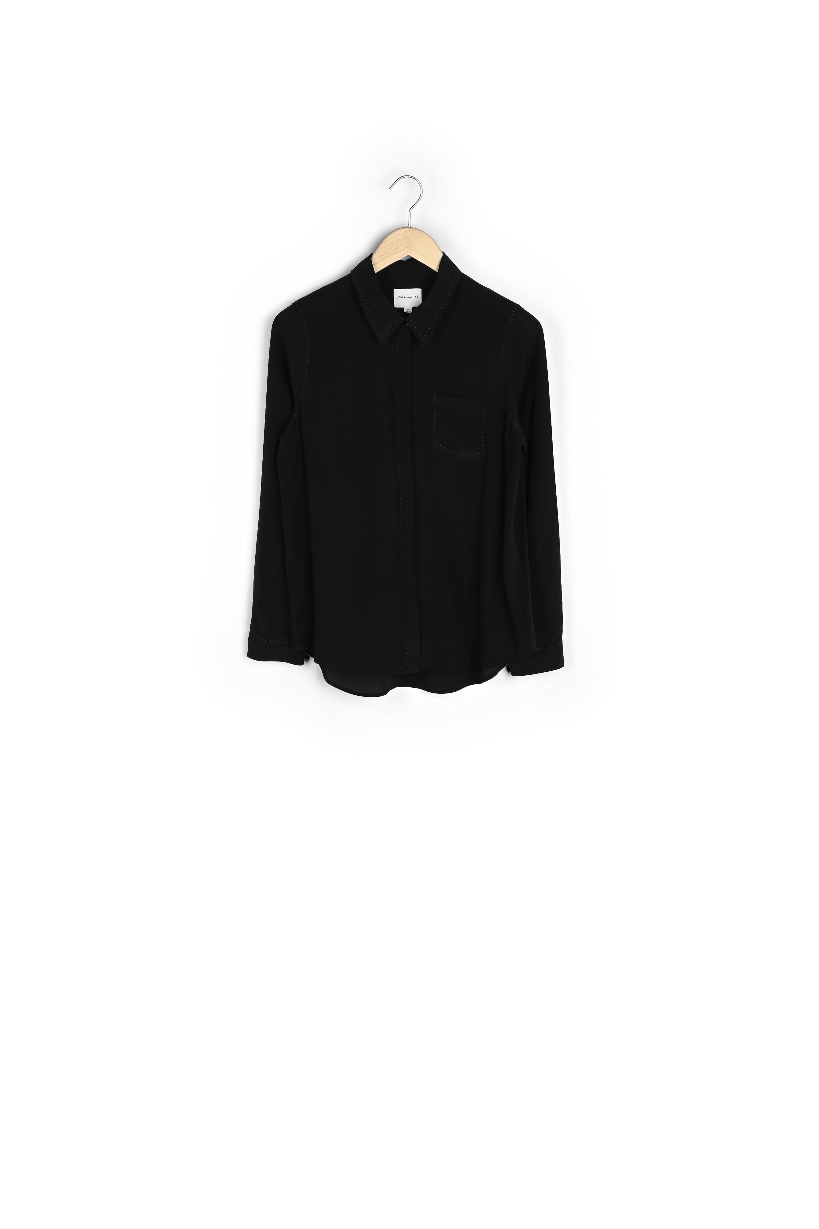 Chemise en soie noire Maana Faume - seconde main