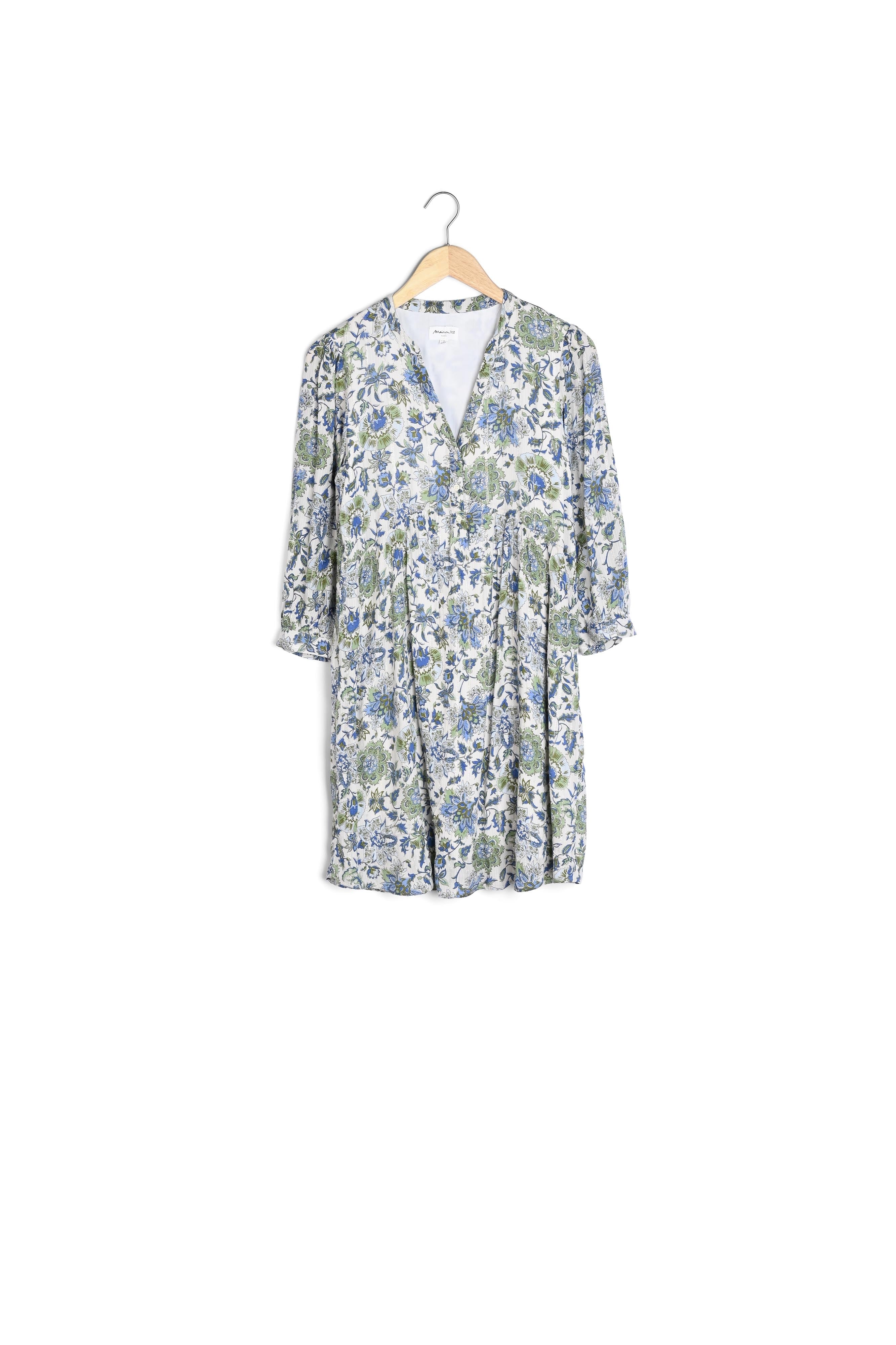 Robe courte et légère à l'imprimé fleuri bleu Calypso Faume - seconde main