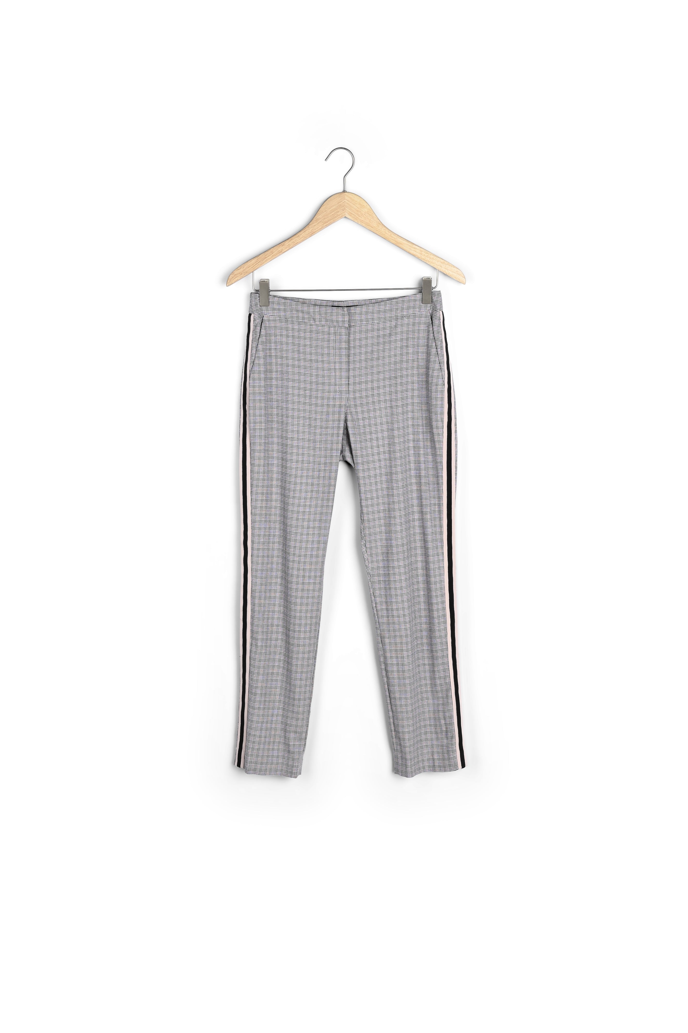 Pantalon cigarette motif Prince de Galles Suzanne Faume - seconde main