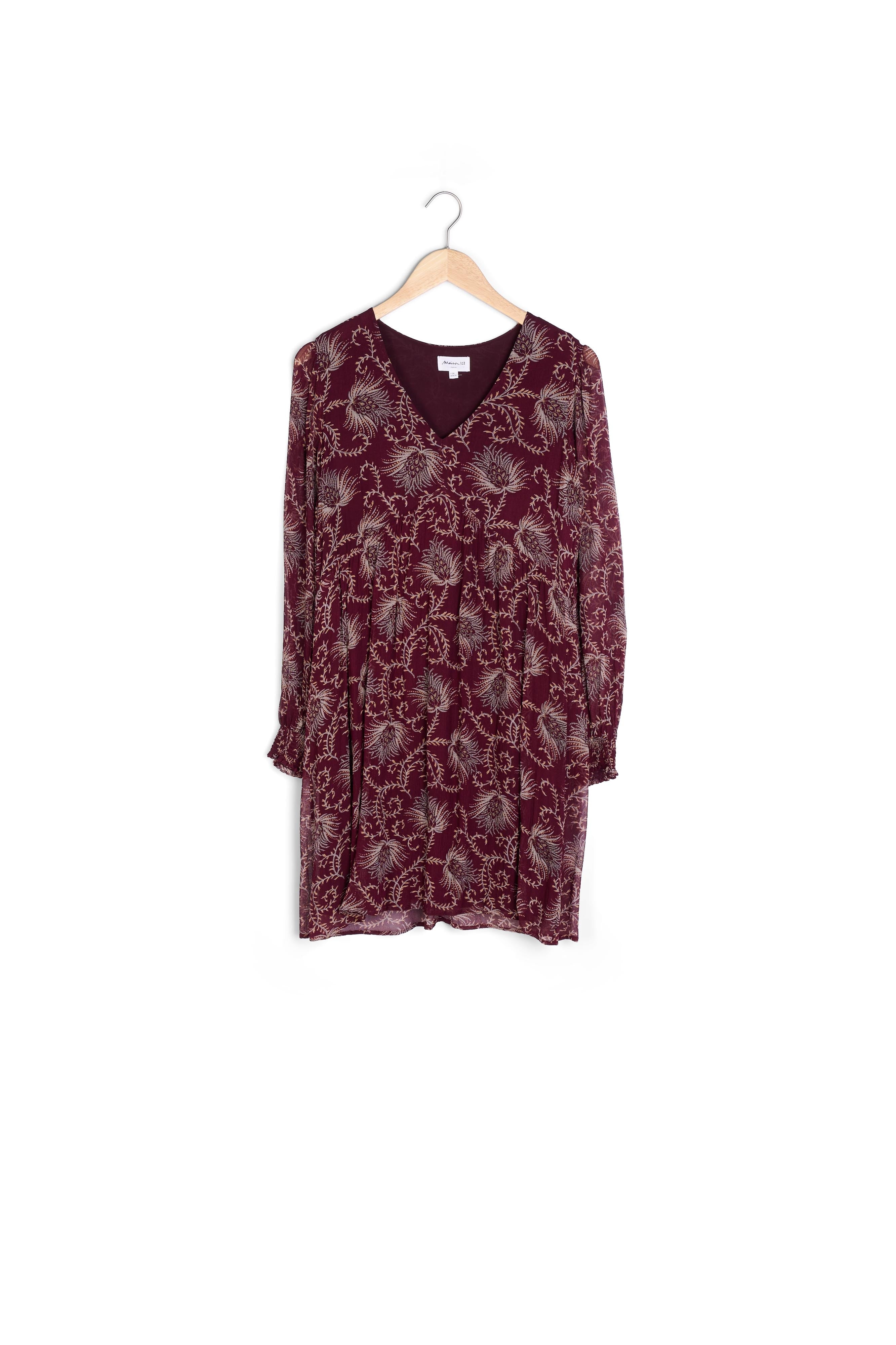 Robe courte imprimée bordeaux Syrine Faume - seconde main