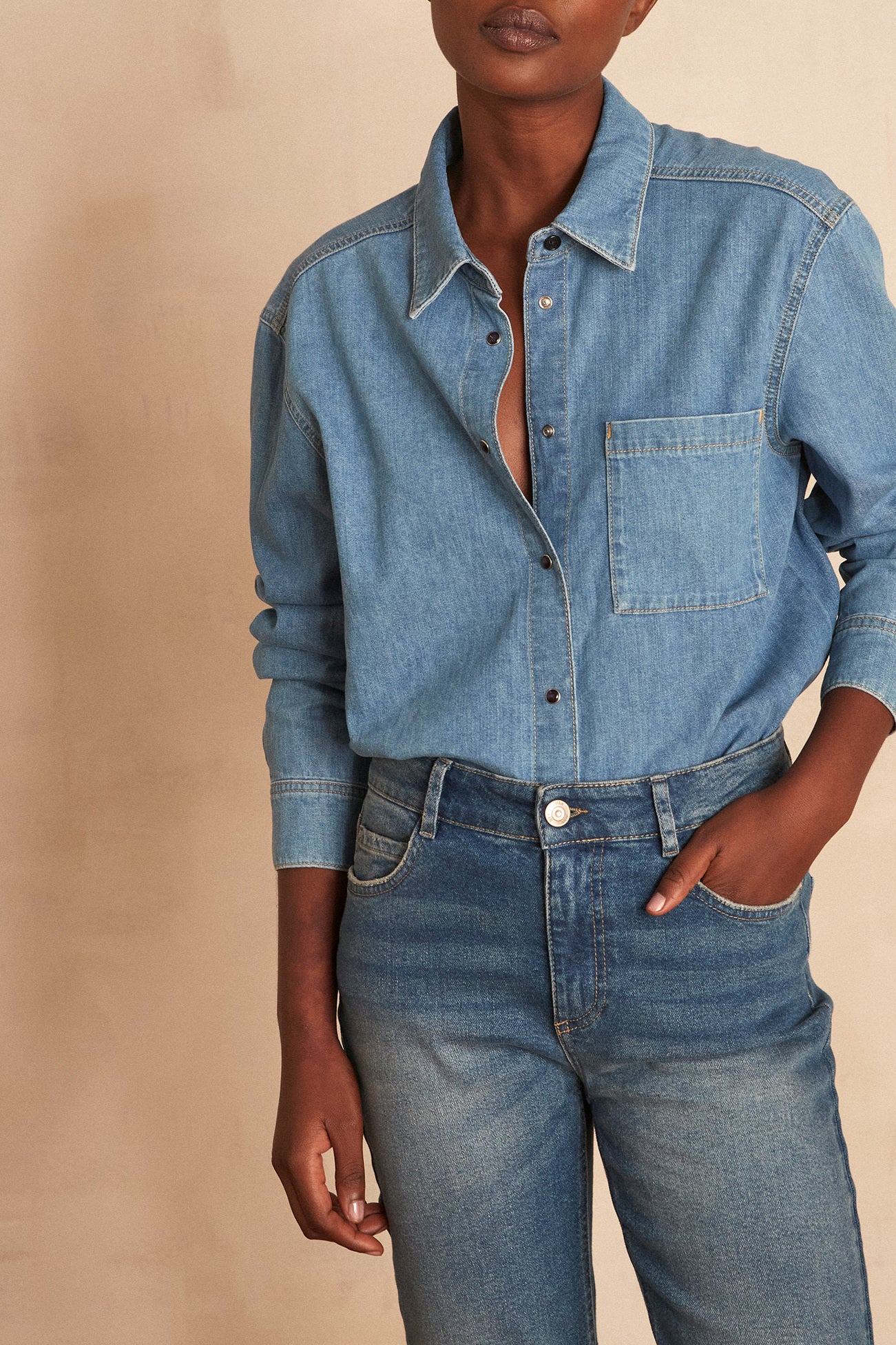 Chemise en jean THOMAS Faume - seconde main