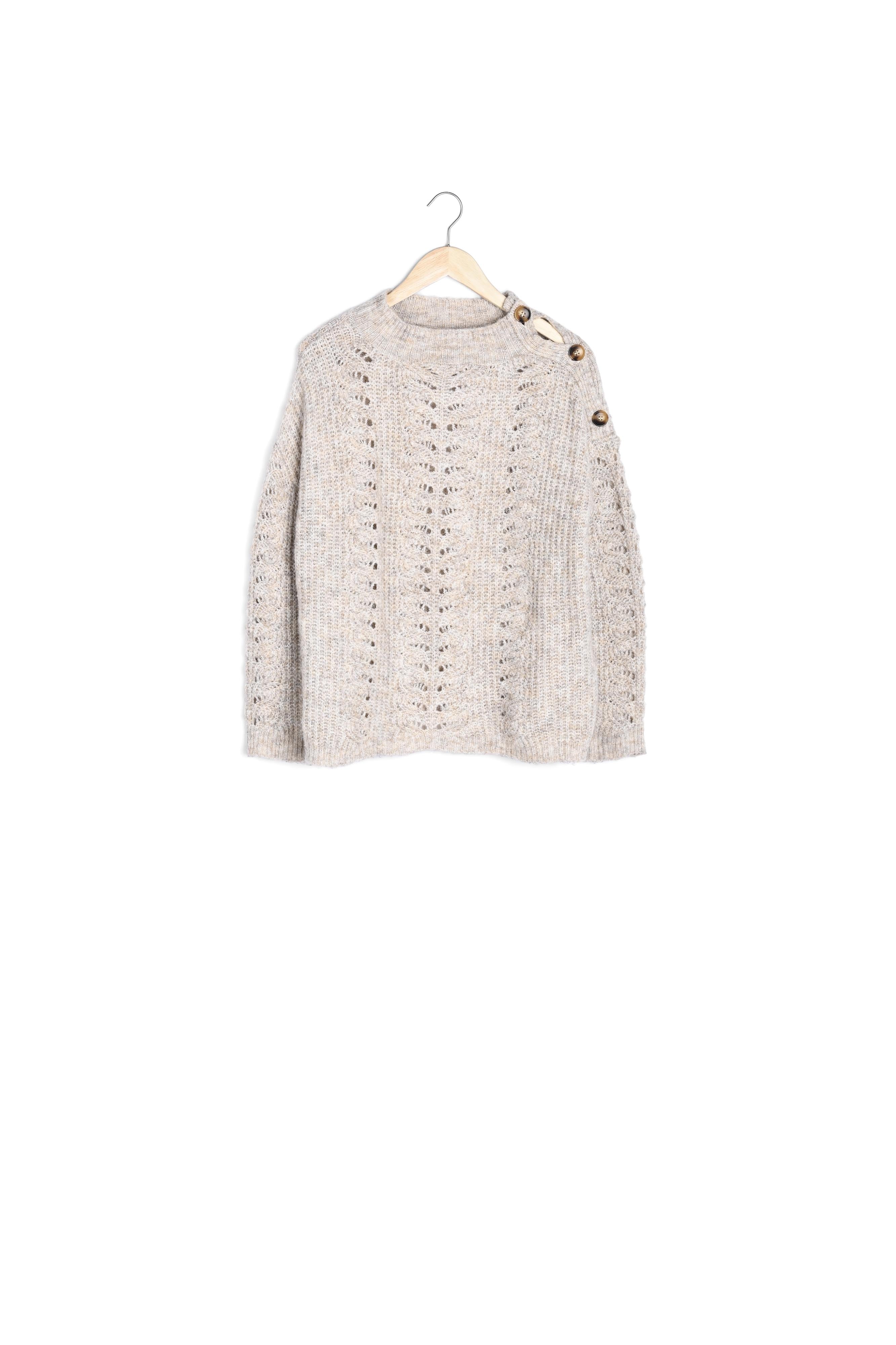 Pull oversize et ajouré beige Tydiane Faume - seconde main