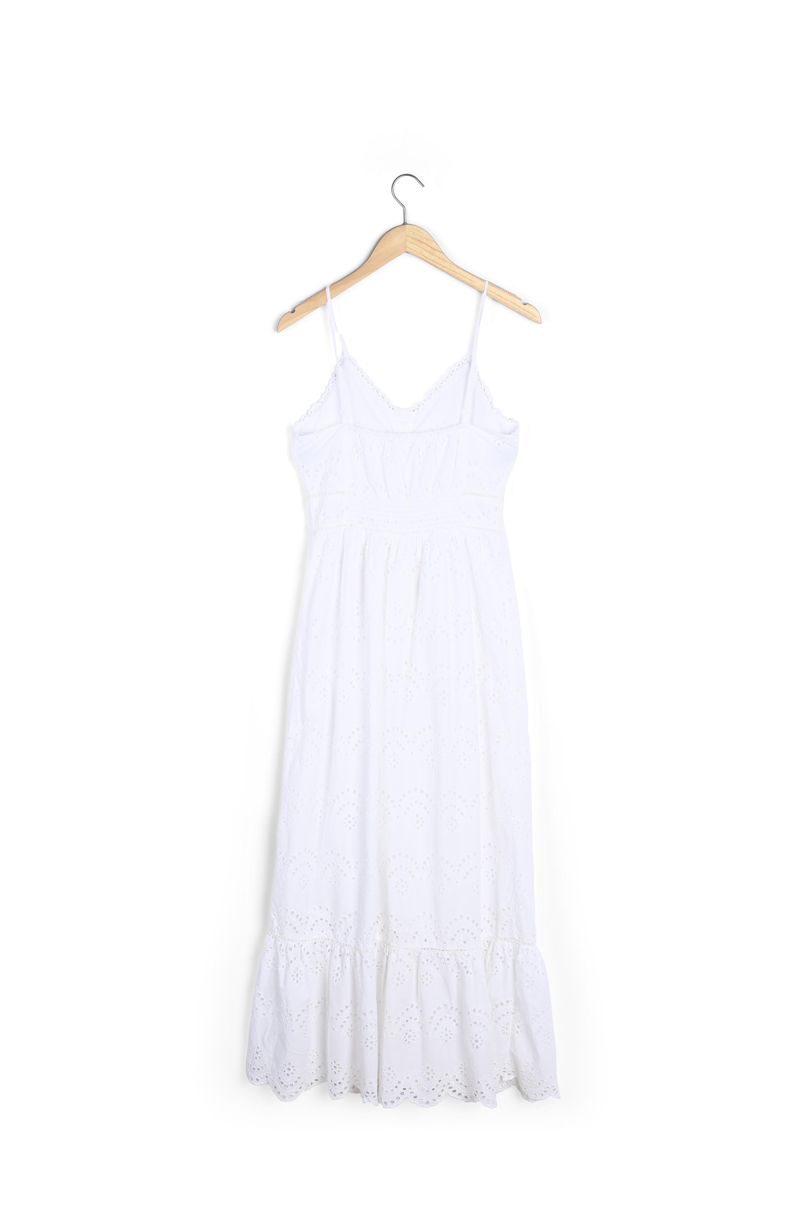 Robe longue en broderie anglaise blanche LYS Faume - seconde main