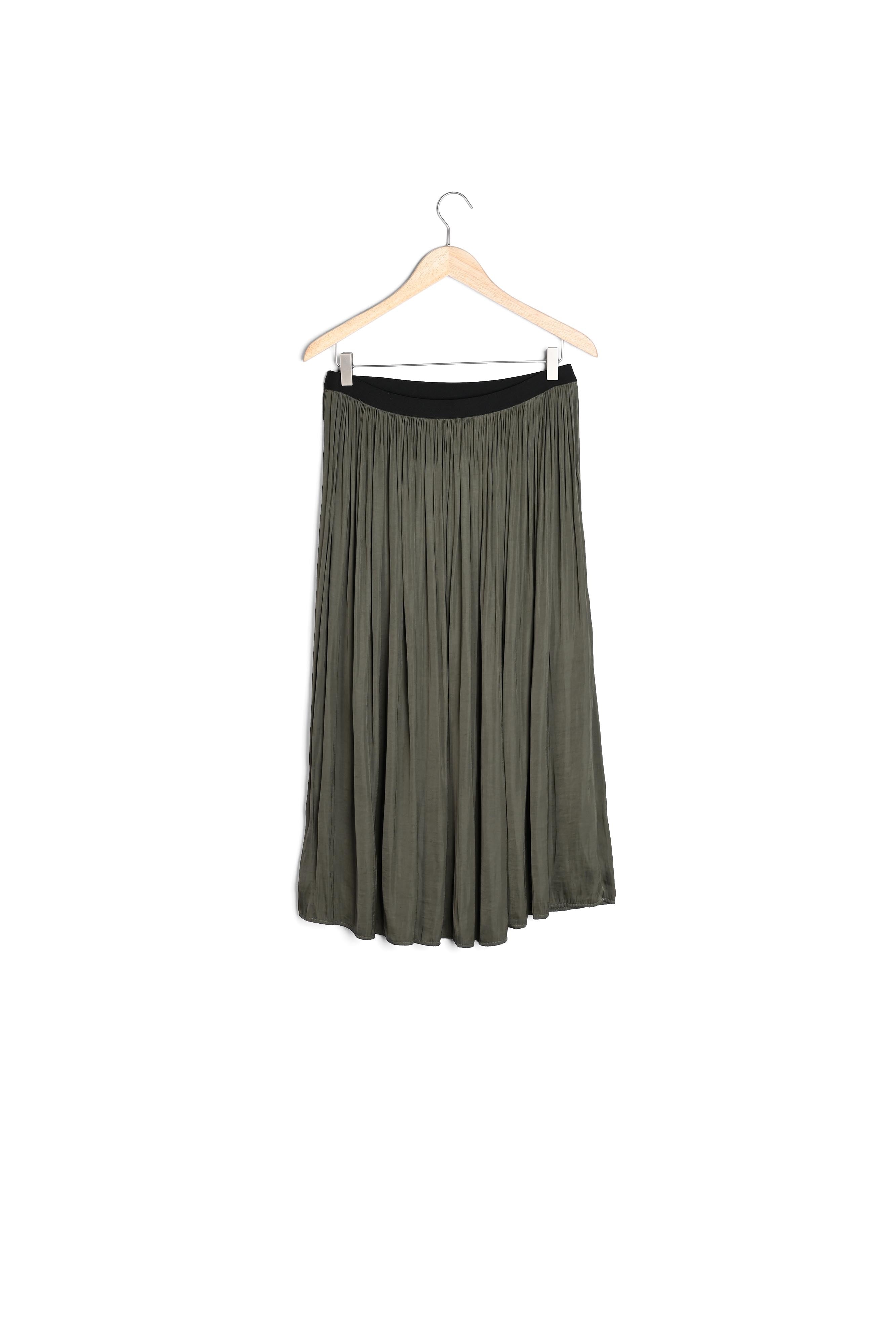 Jupe fluide satinée kaki KIM Faume - seconde main