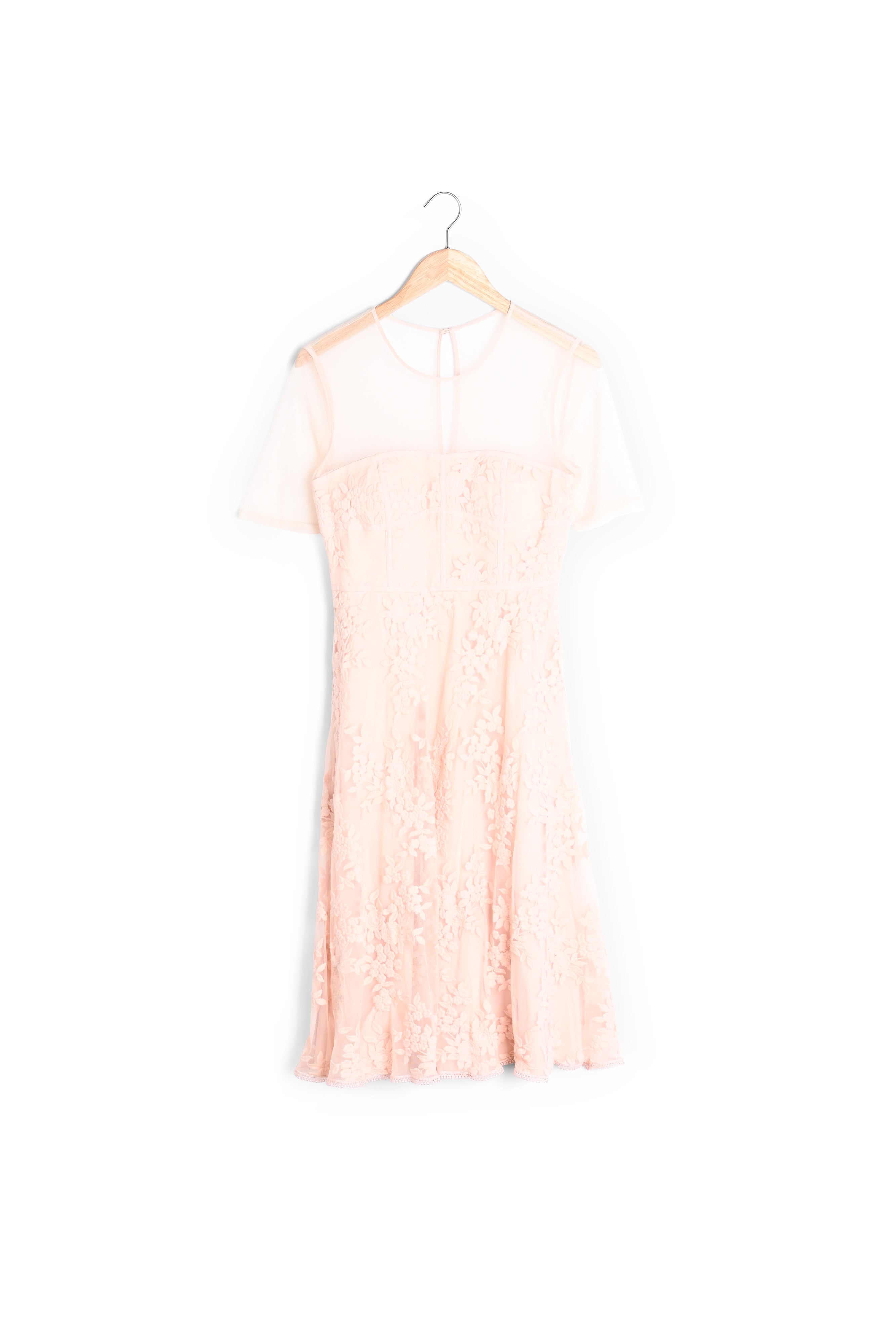 Robe poudre dentelle et tulle Hester Faume - seconde main