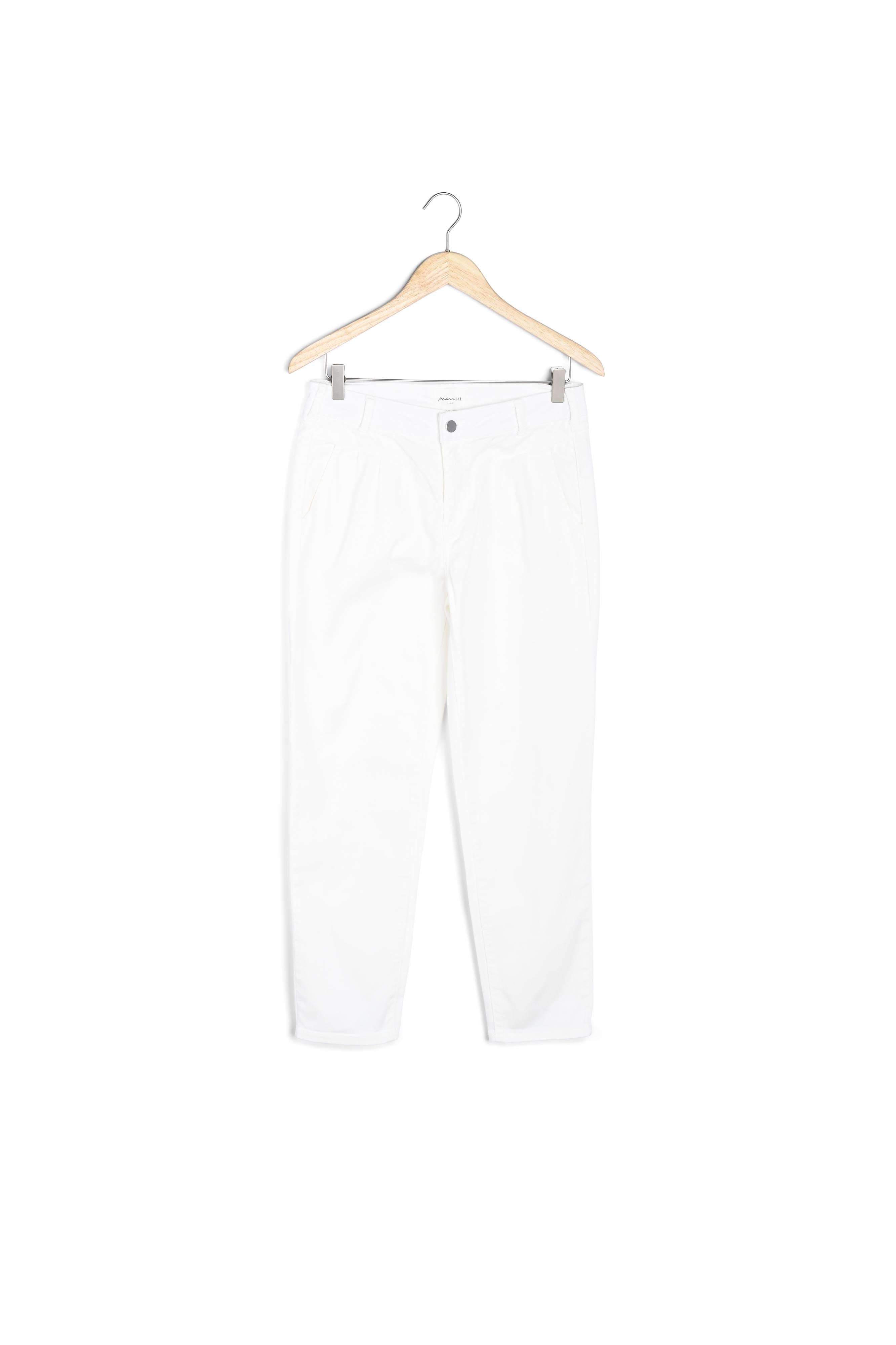 Jean mom à pinces en coton crème Bonnie Faume - seconde main