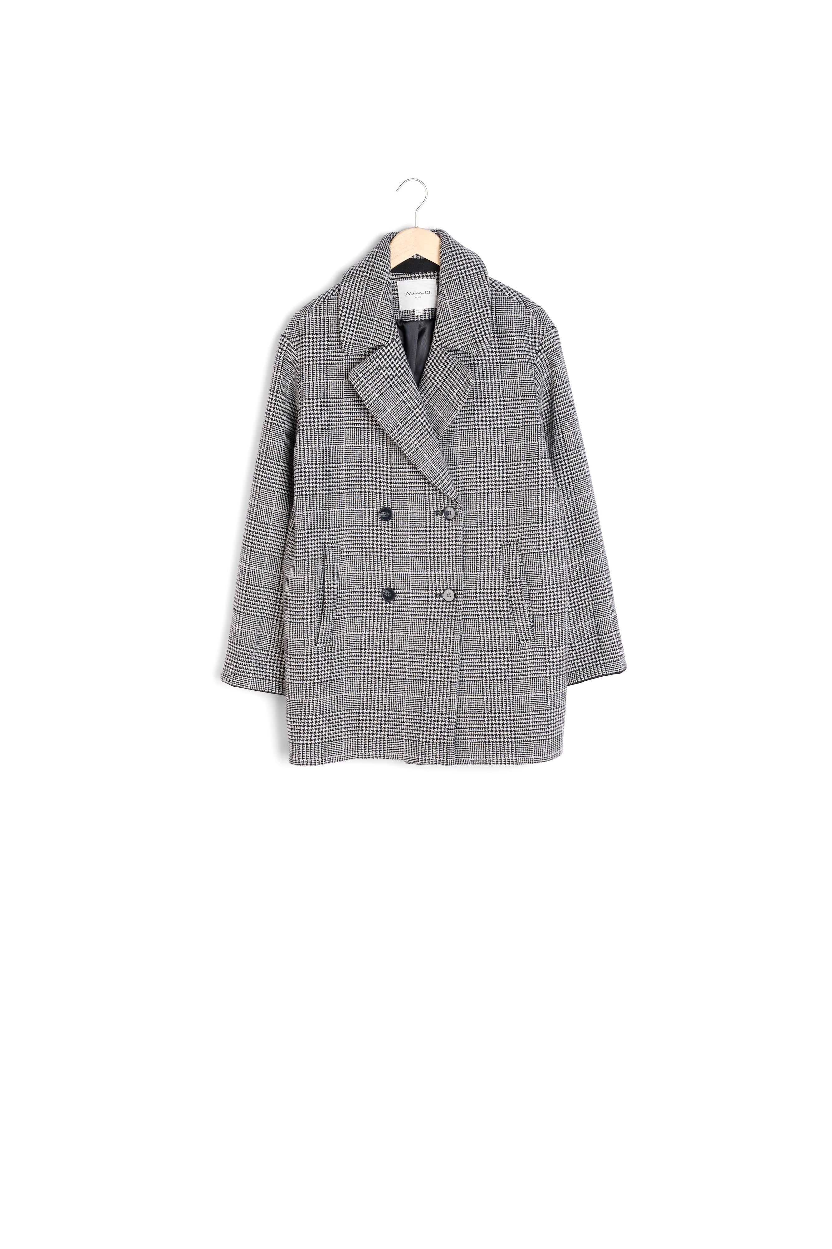 Manteau 3/4 à carreaux Oprah Faume - seconde main