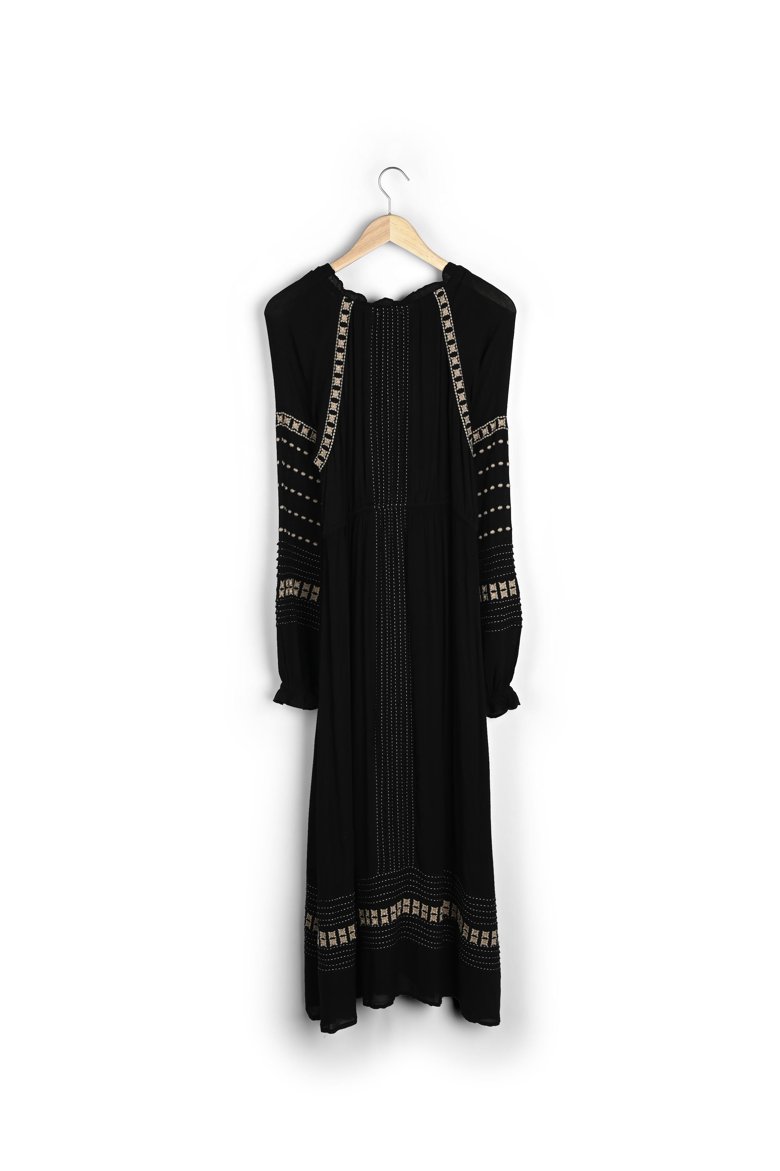 Robe longue brodée noire Hadia Faume - seconde main