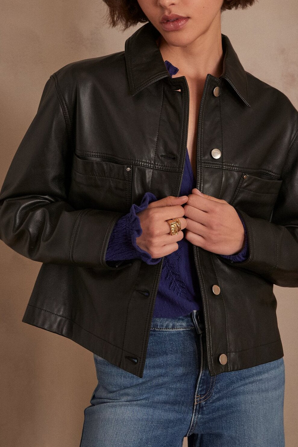 Veste en cuir CARLA Faume - seconde main