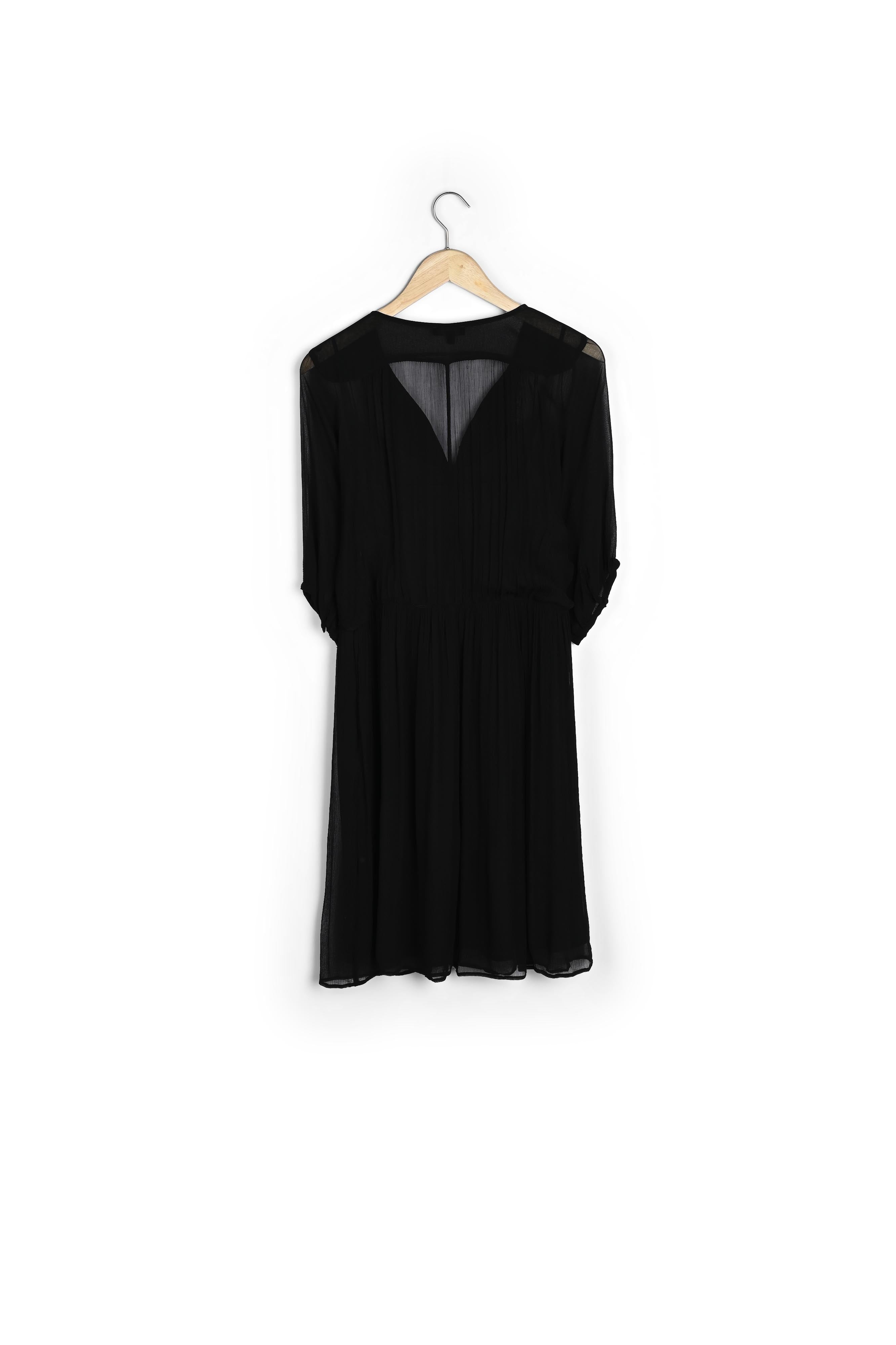 Robe noire brodée Lotus Faume - seconde main