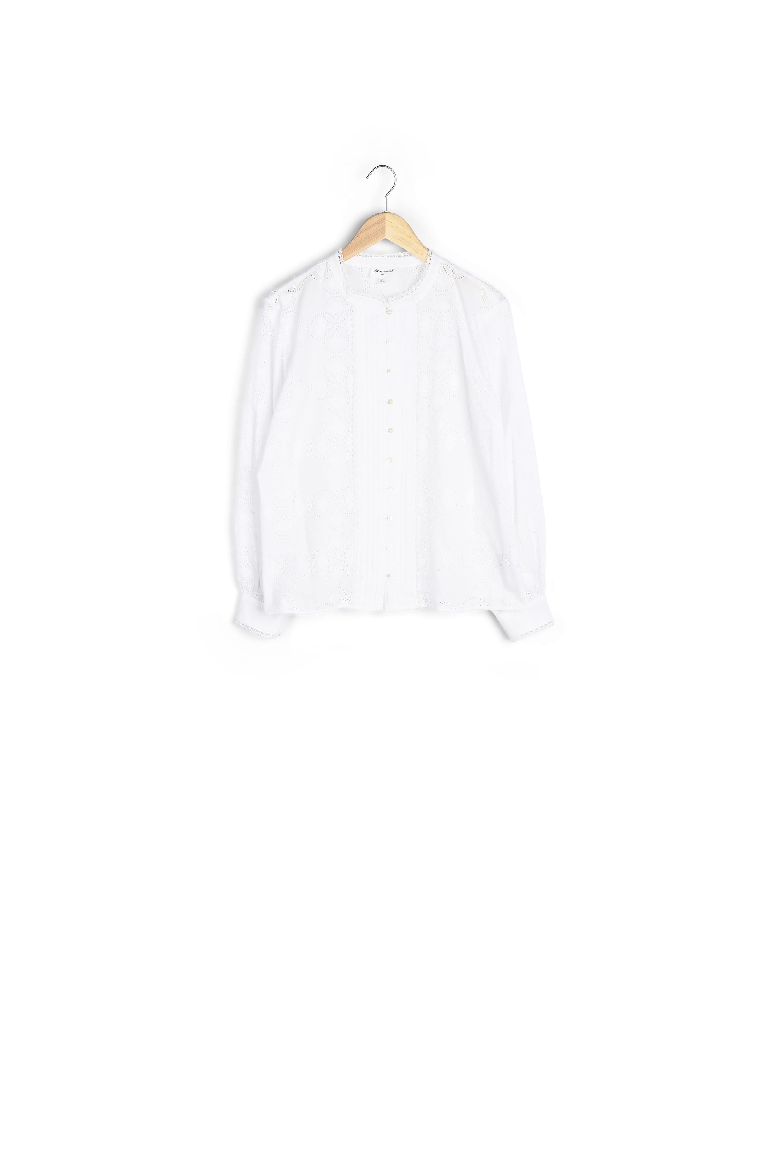 Chemise romantique en coton brodé blanc Lola Faume - seconde main