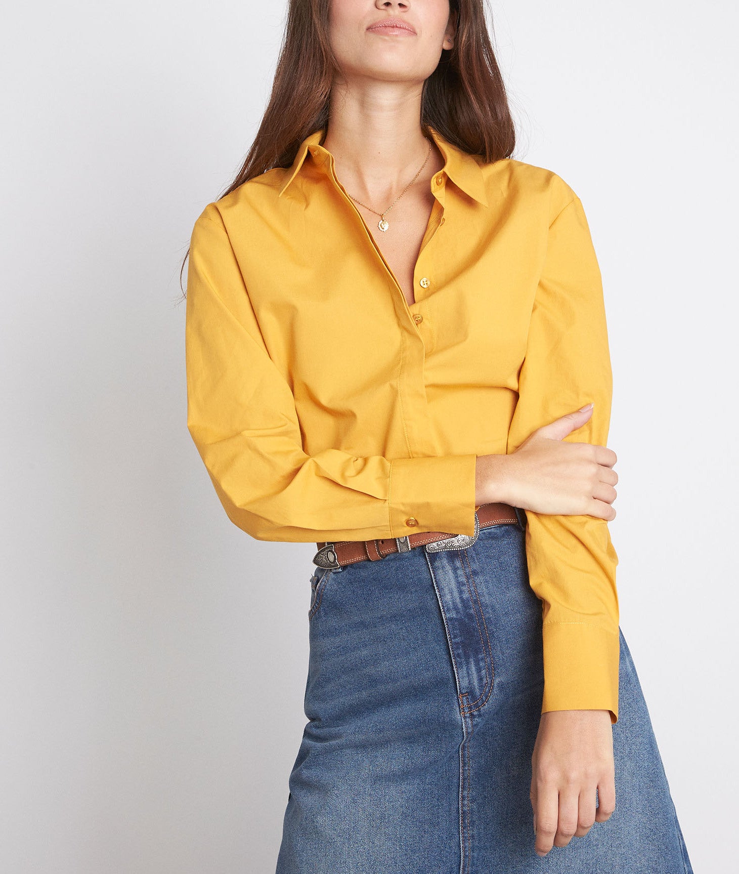Chemise impeccable en coton jaune Esmeralda Faume - seconde main