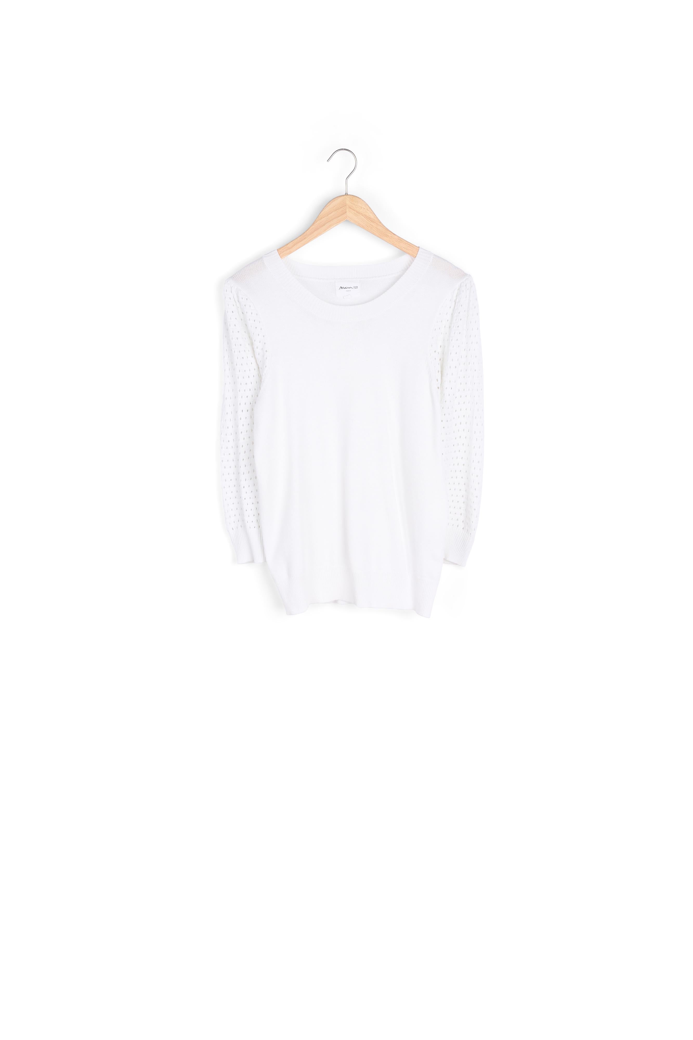 Pull à manches ajourées crème Pitt Faume - seconde main