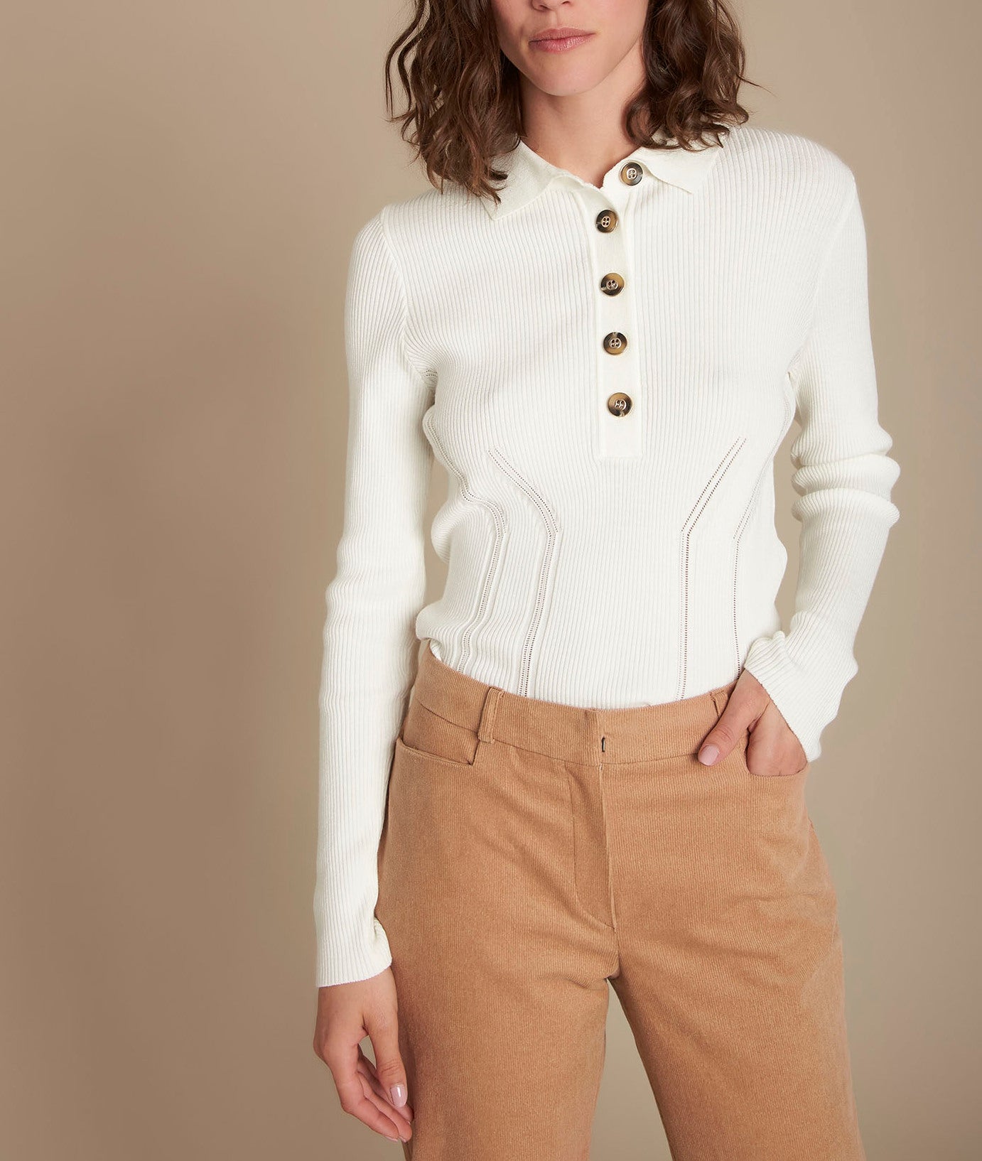 Pull beige côtelé Formidable Faume - seconde main