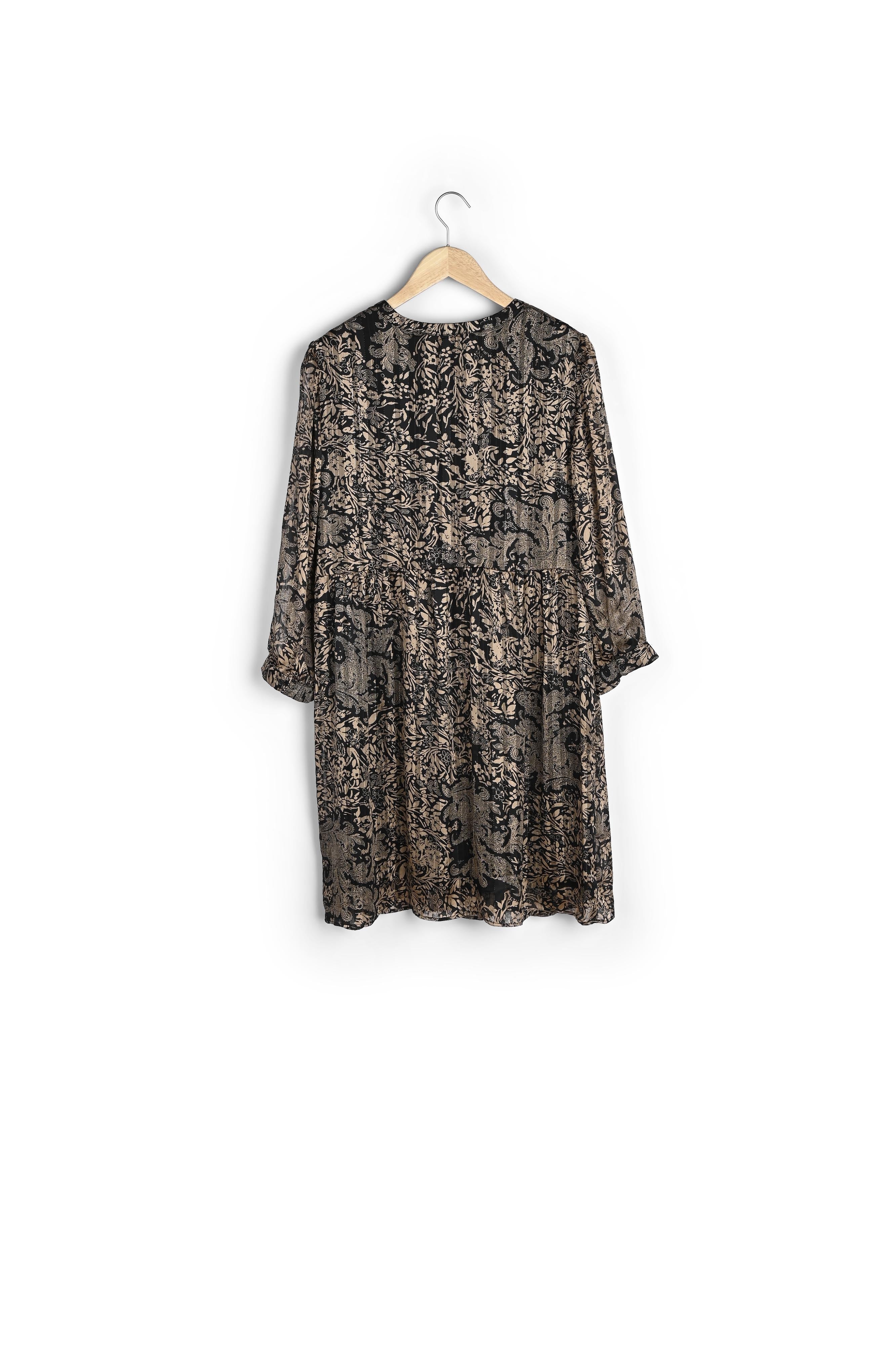 Robe dorée imprimée Calypso Faume - seconde main