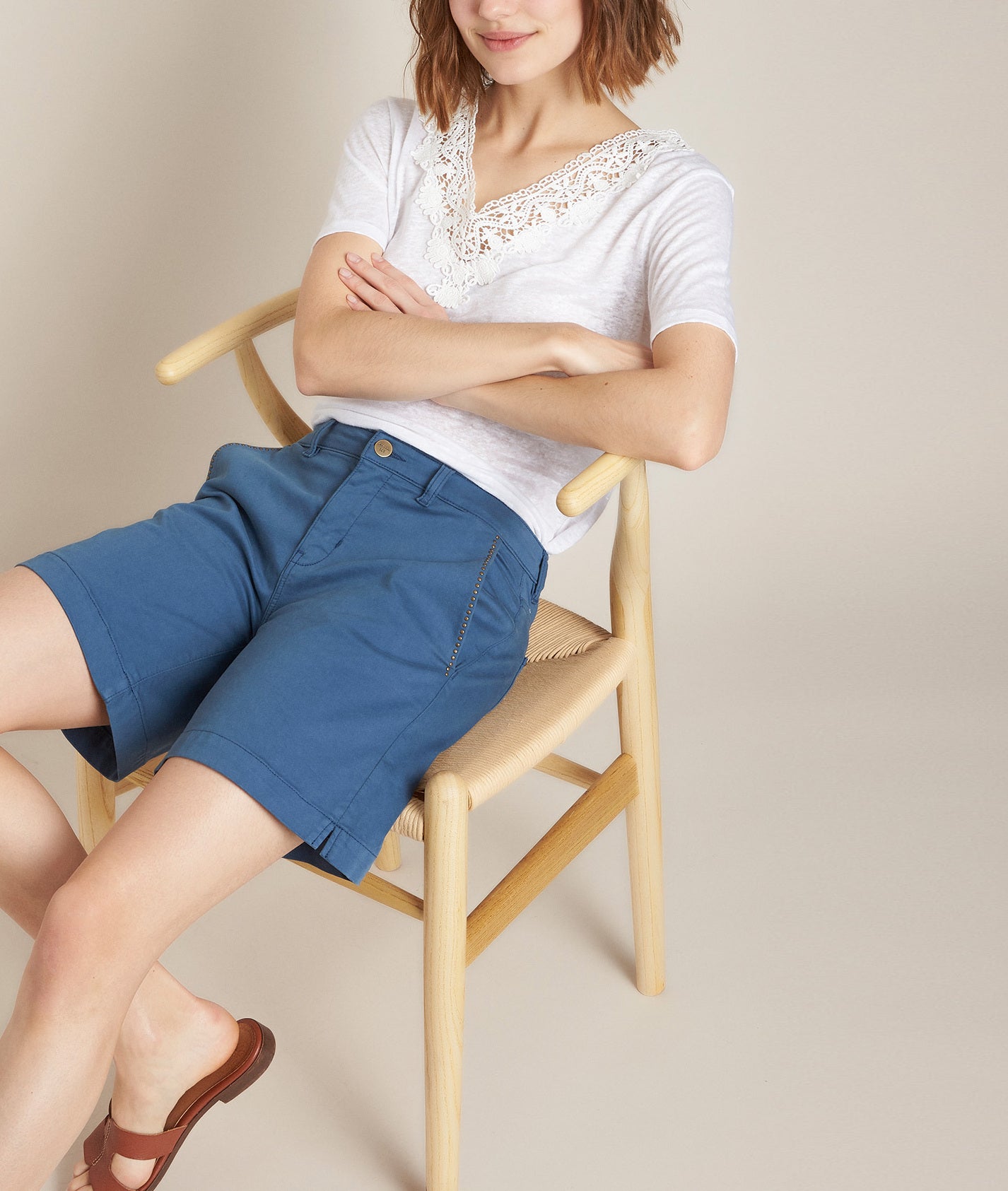 Short en coton recyclé Alma Faume - seconde main