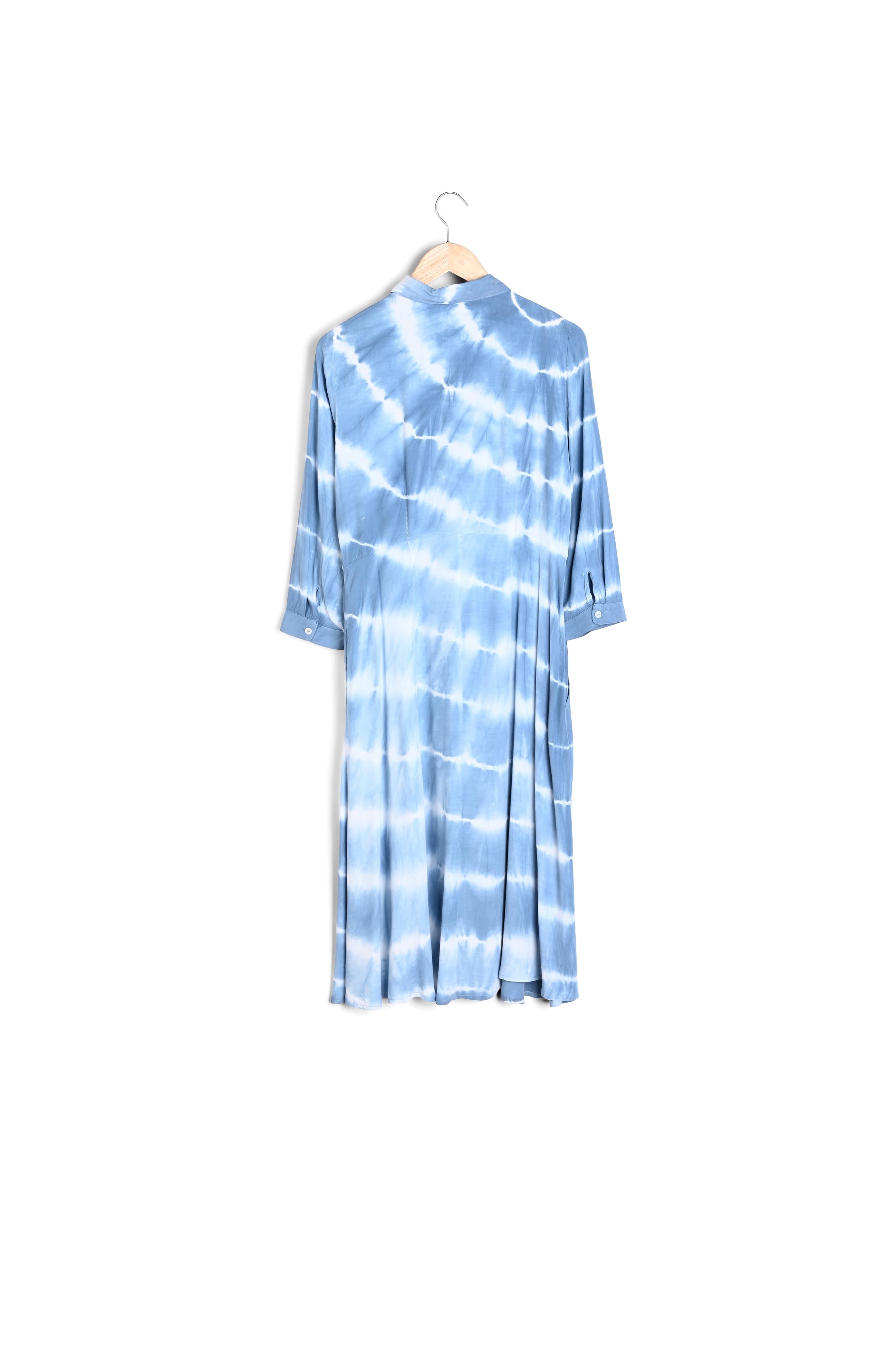 Robe chemise tie & dye bleu ciel Laurice Bis Faume - seconde main